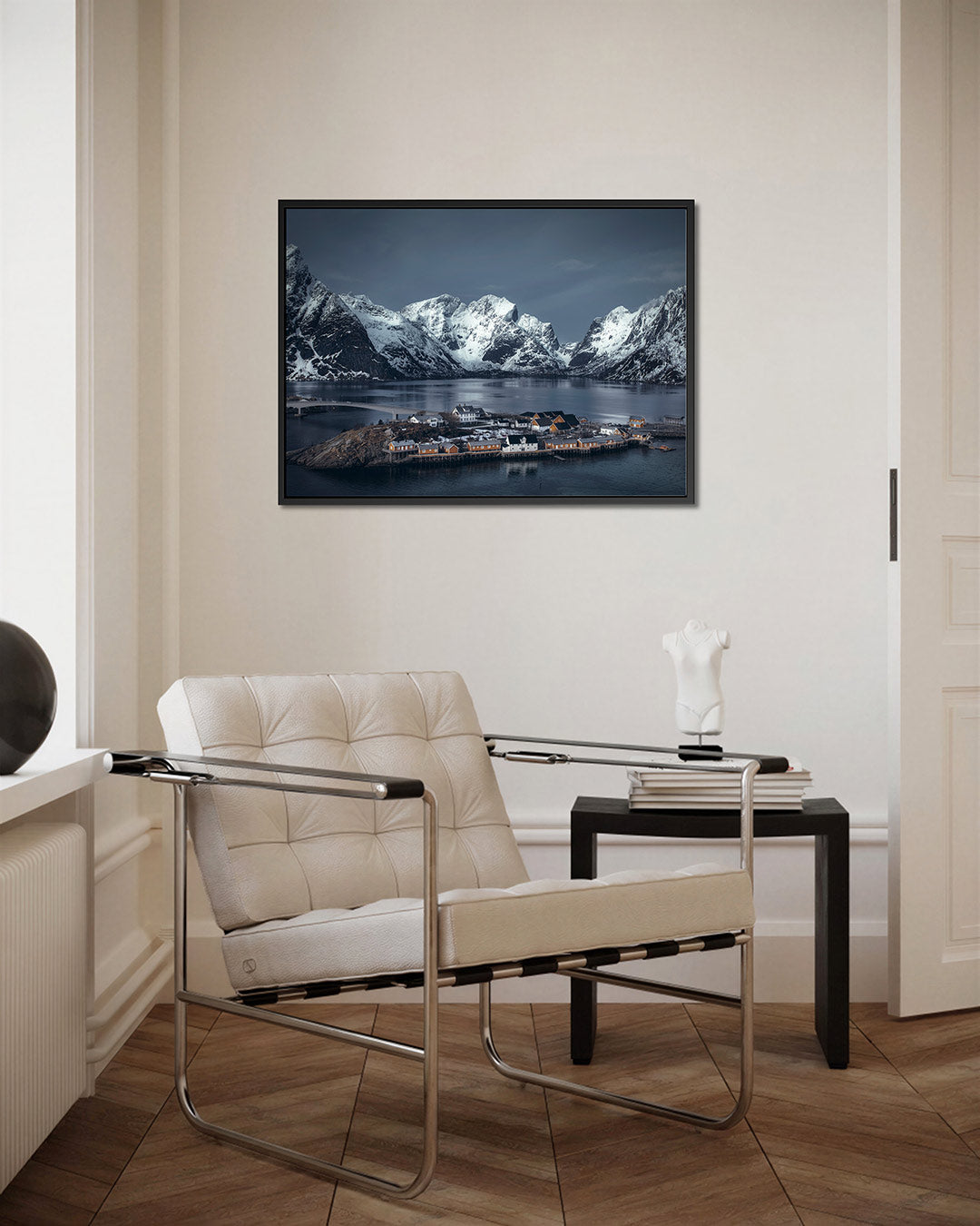Berglandschap met dorp Kunstwerk
