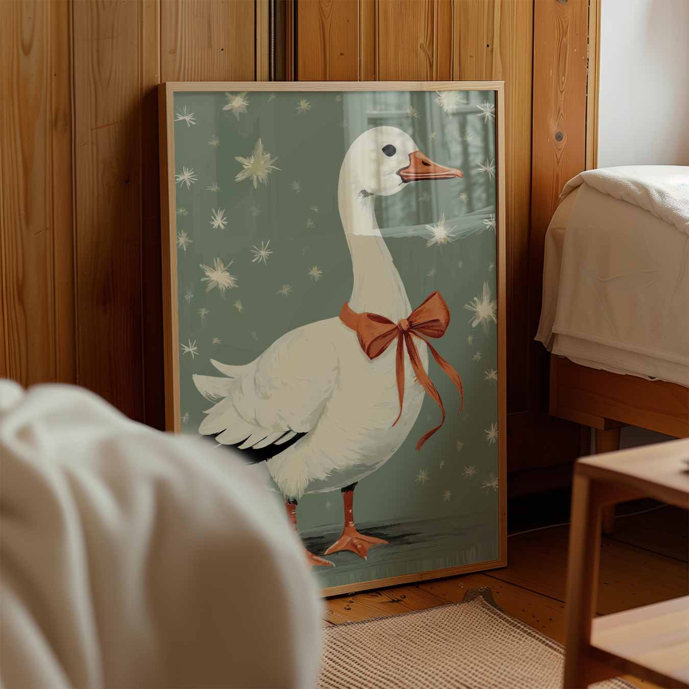 Elegante Eend met Strik Poster-WallArtistic