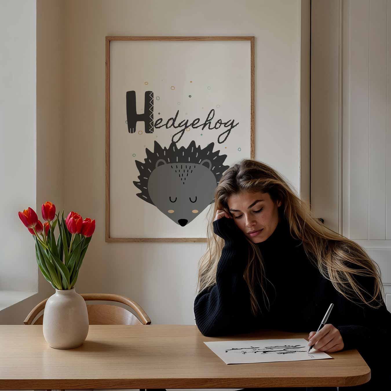 Schattige Egel Poster-WallArtistic