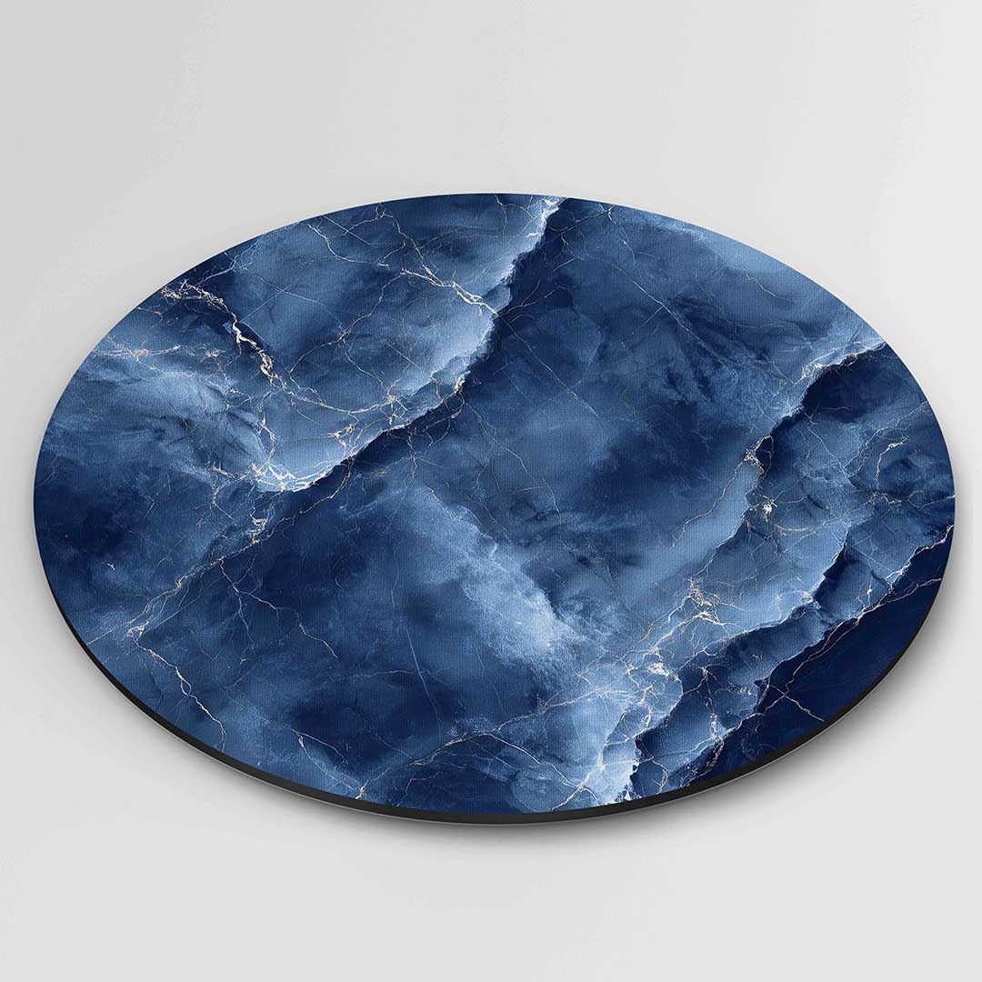 Blauwe marmerstructuur Muurcirkel