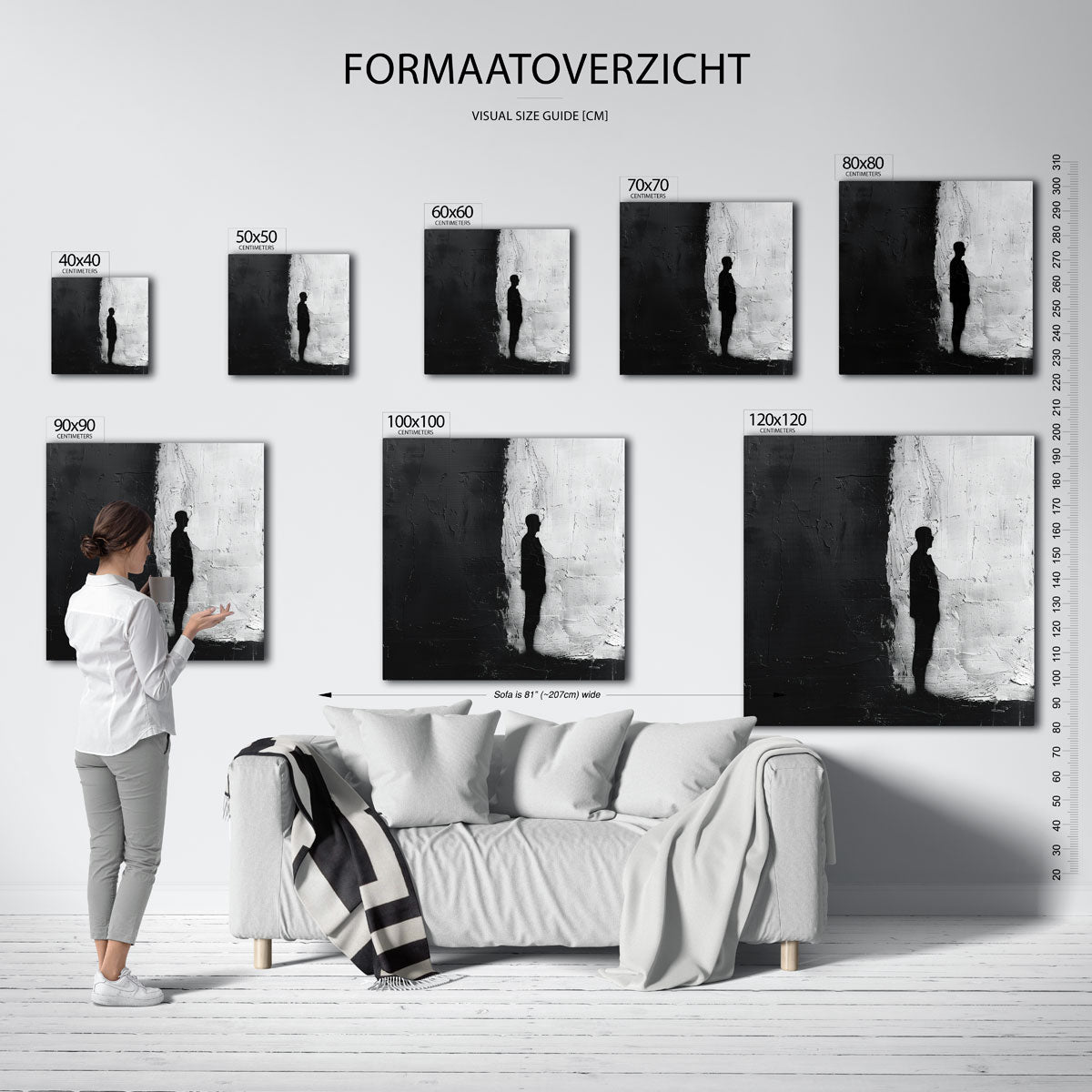 Silhouet tegen textuur Poster
