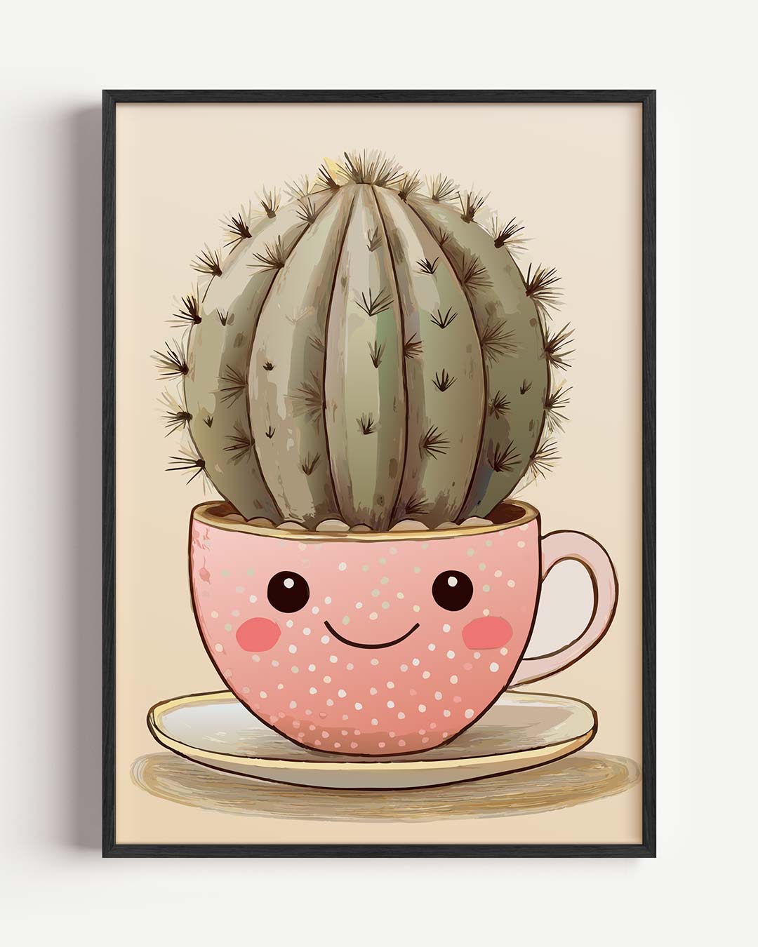 Schattige Cactus Kopje Poster-WallArtistic