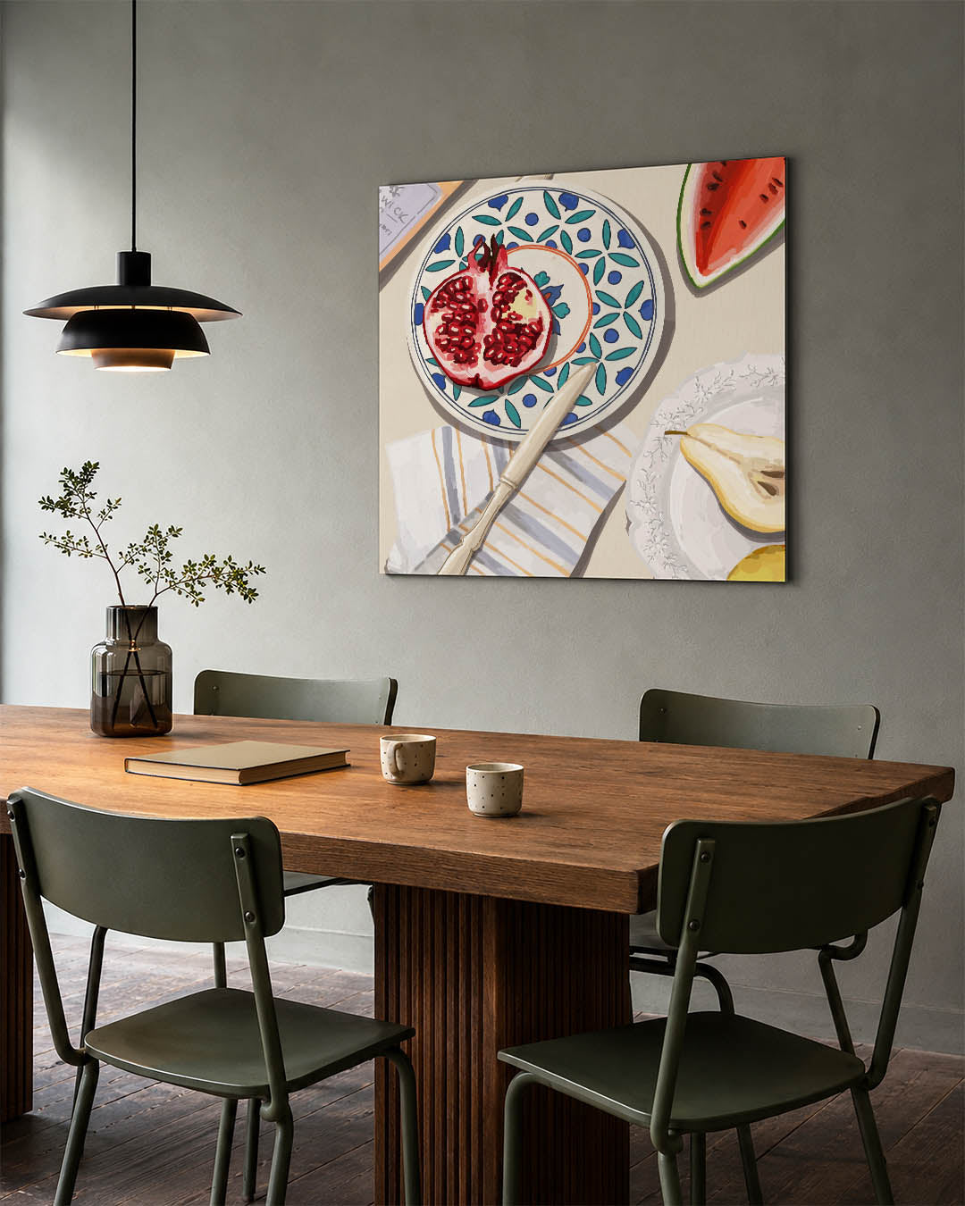Fruit en servies Kunstwerk