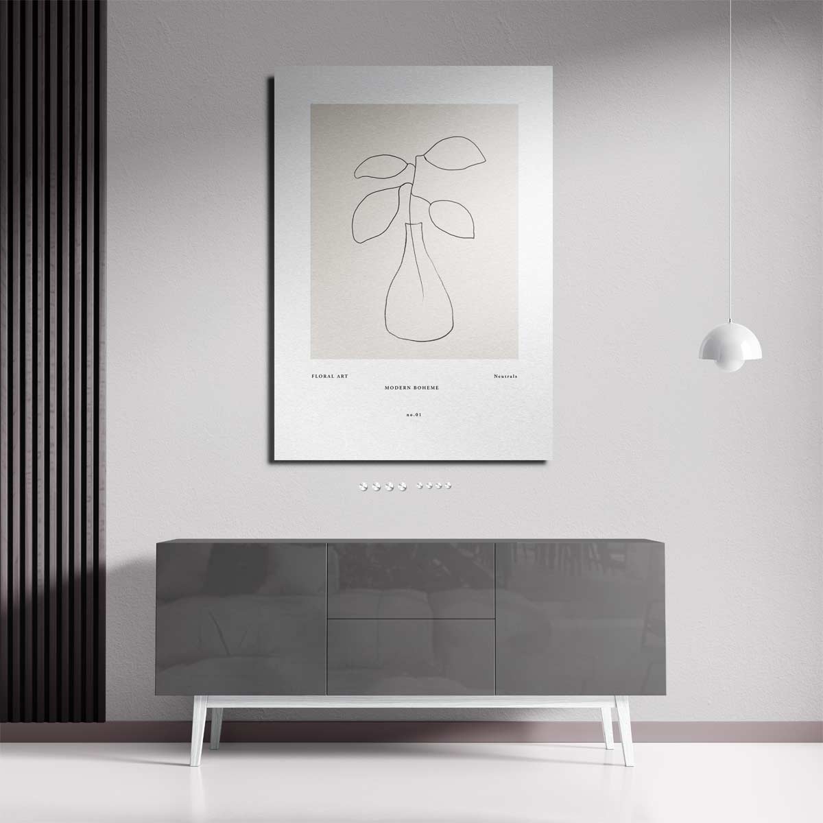 Botanische Minimalisme Illustratie Kunstwerk-canvas-dibond-plexiglas-wanddecoratie-WallArtistic