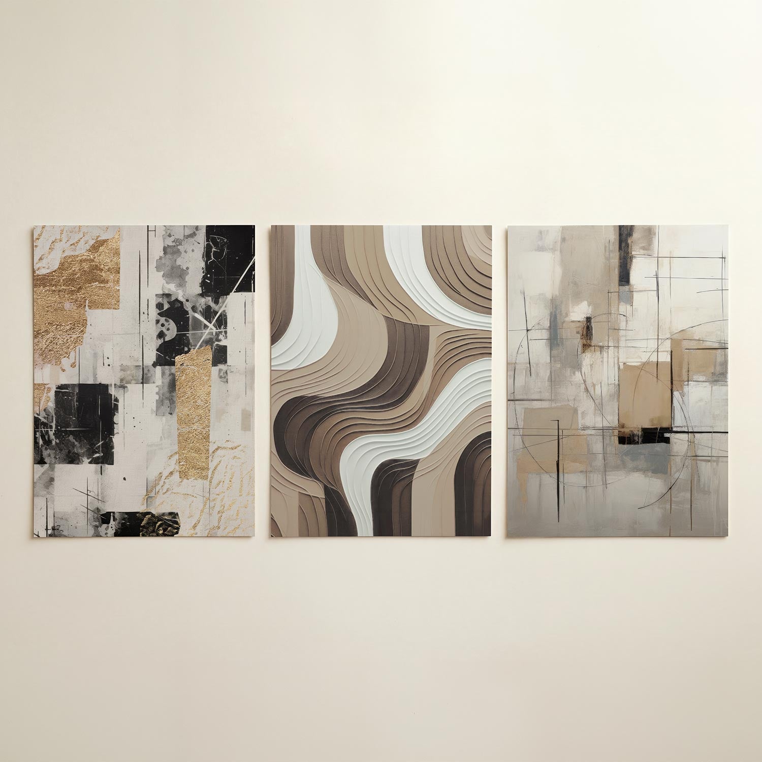 Goud en zwart ritme Posterset