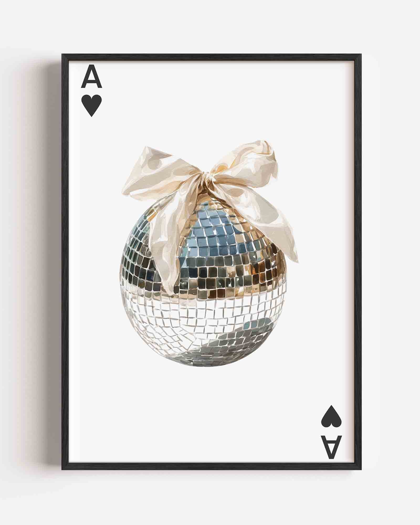 Spiegelbol met strik Poster