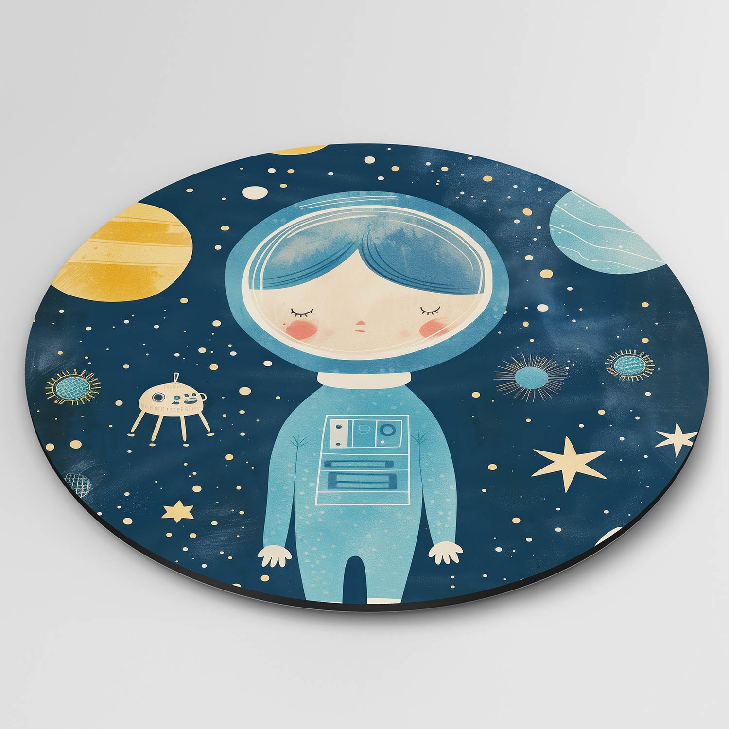 Astronaut en planeten Muurcirkel
