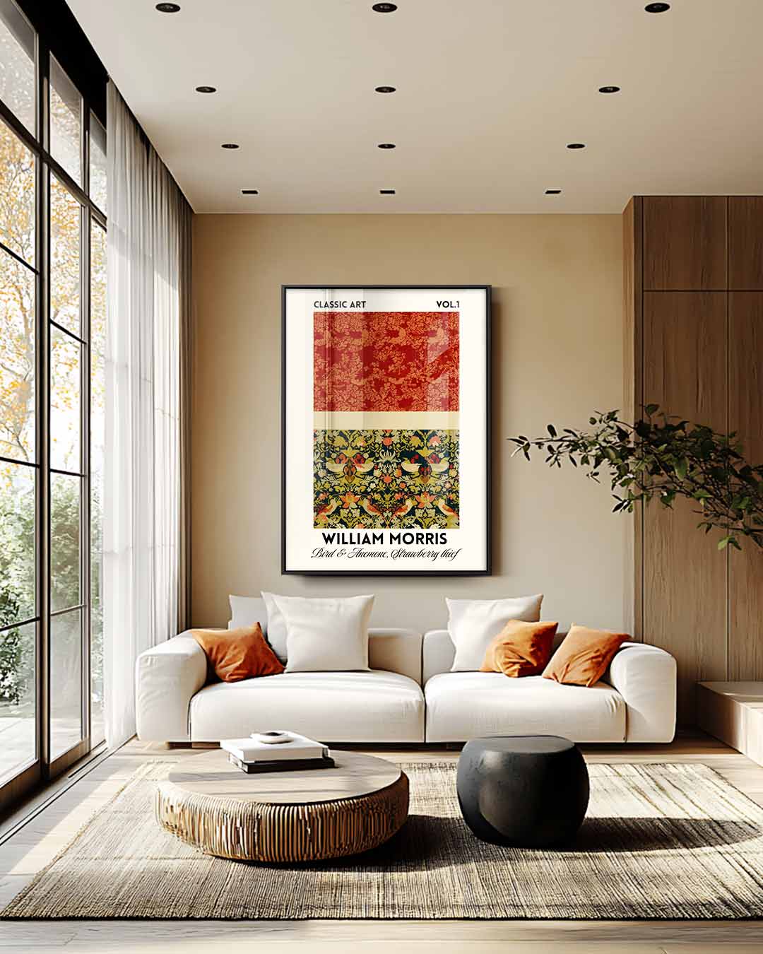 Klassieke Kunst - Vogels en Anemonen Kunstwerk-canvas-dibond-plexiglas-wanddecoratie-WallArtistic