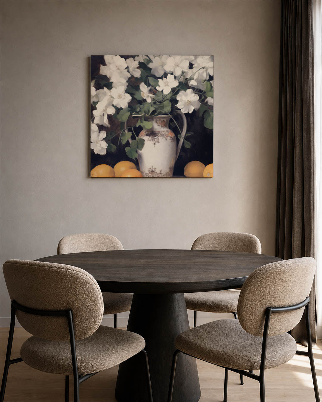 Bloemen en citrus Kunstwerk
