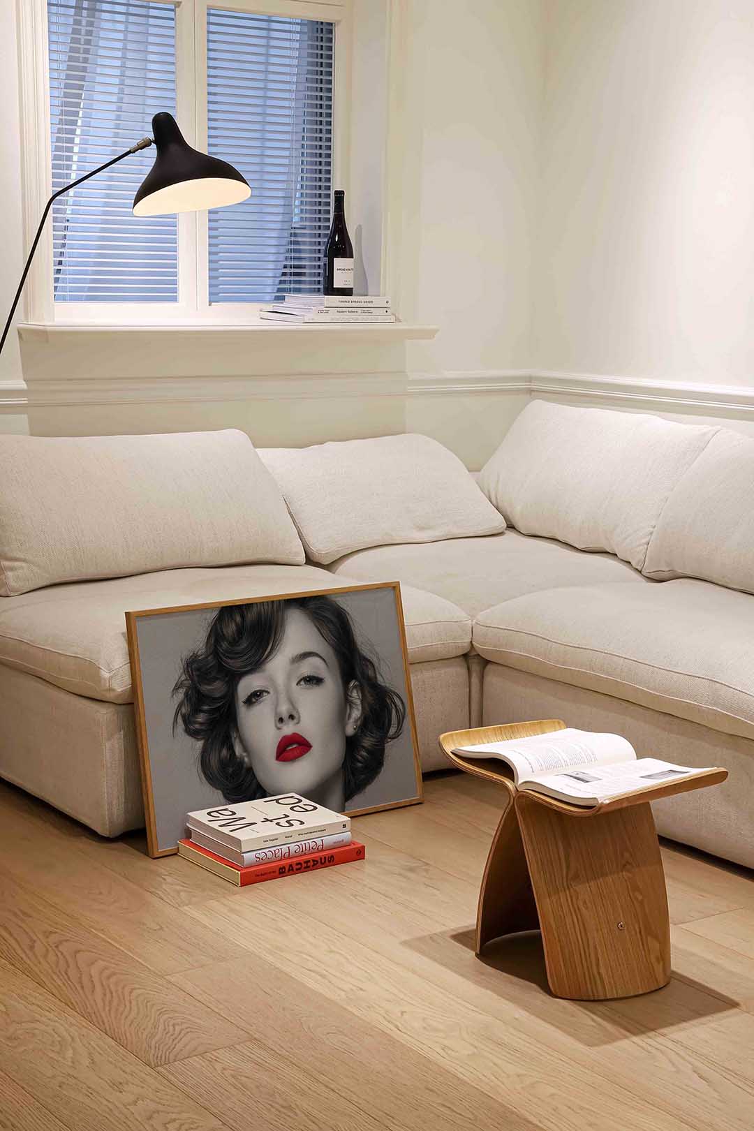 Portret met rode lippen Poster