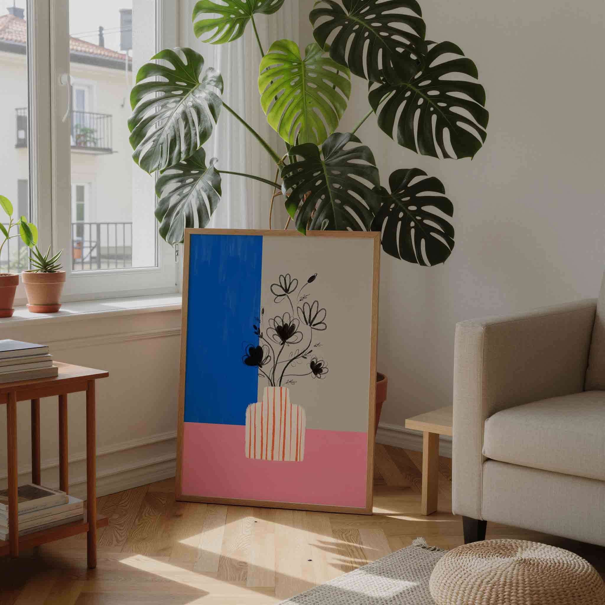 Bloemen in vaas Poster