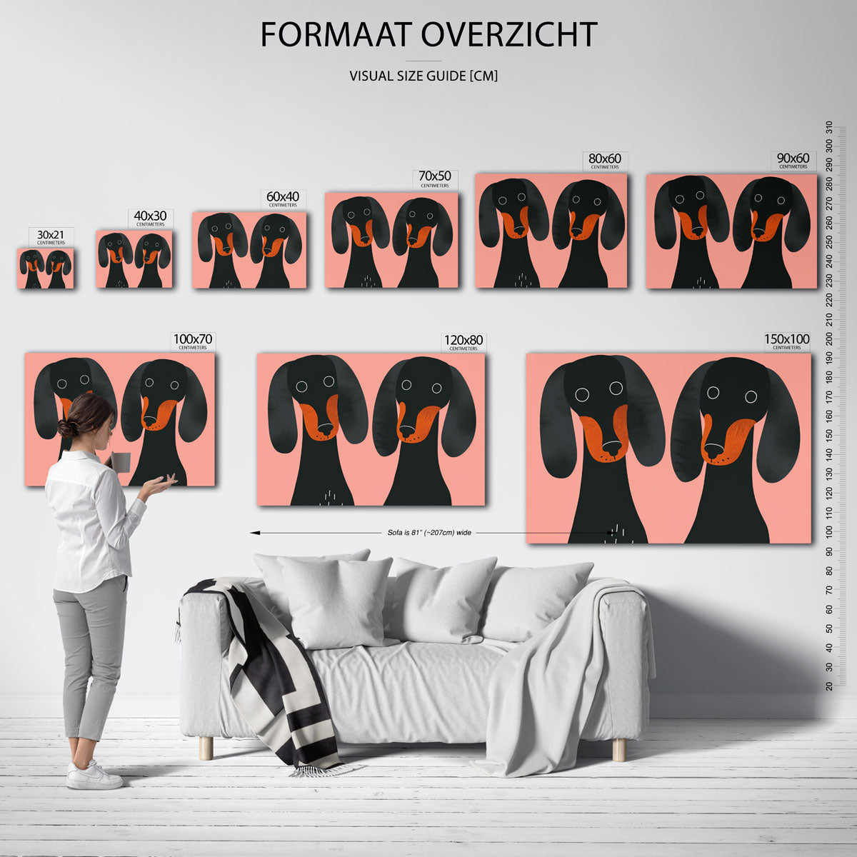 Twee honden op roze Poster