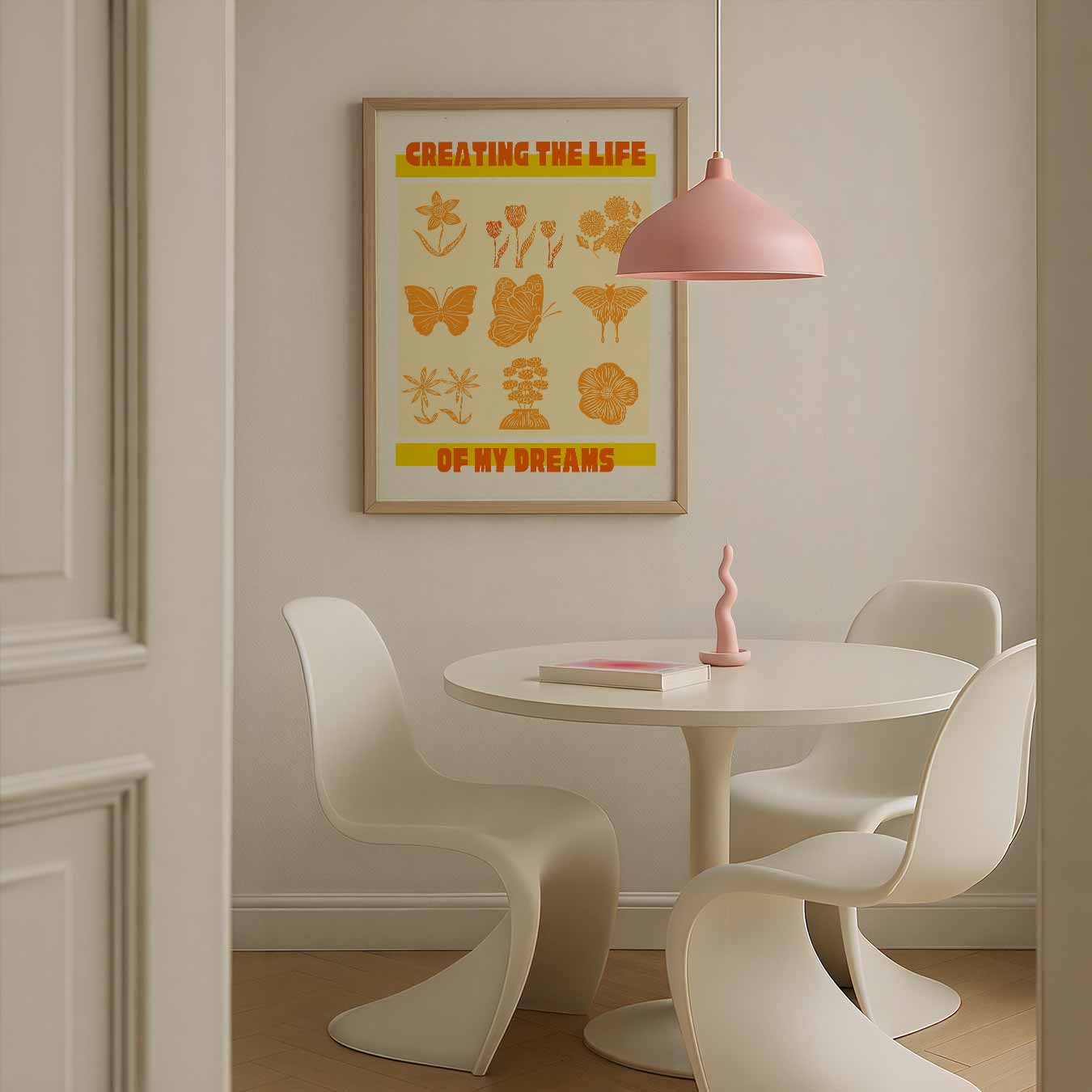 Dromerige Bloemen en Vlinders Poster-WallArtistic