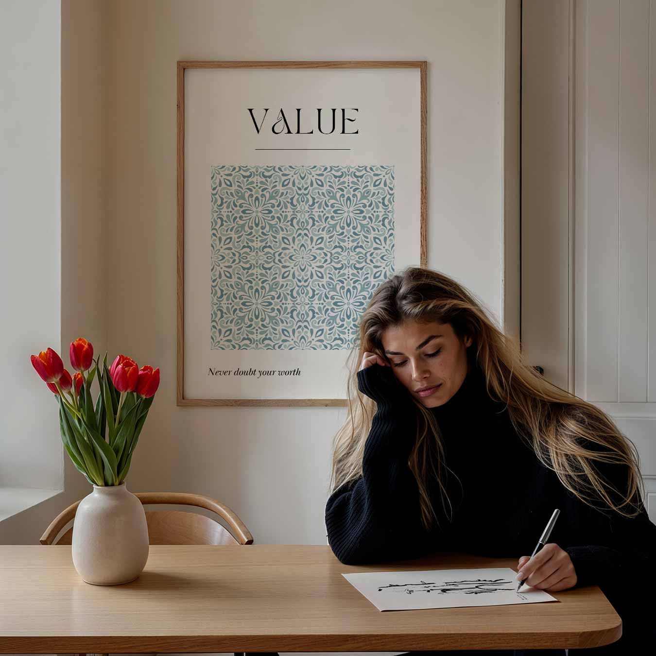 Inspirerende Waarde Poster-WallArtistic