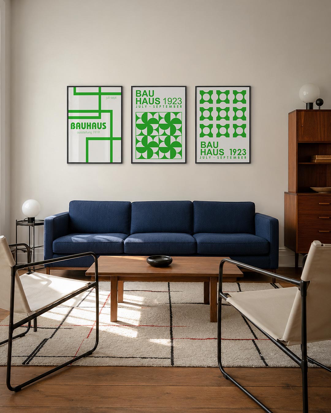 Groene lijnenspel Posterset