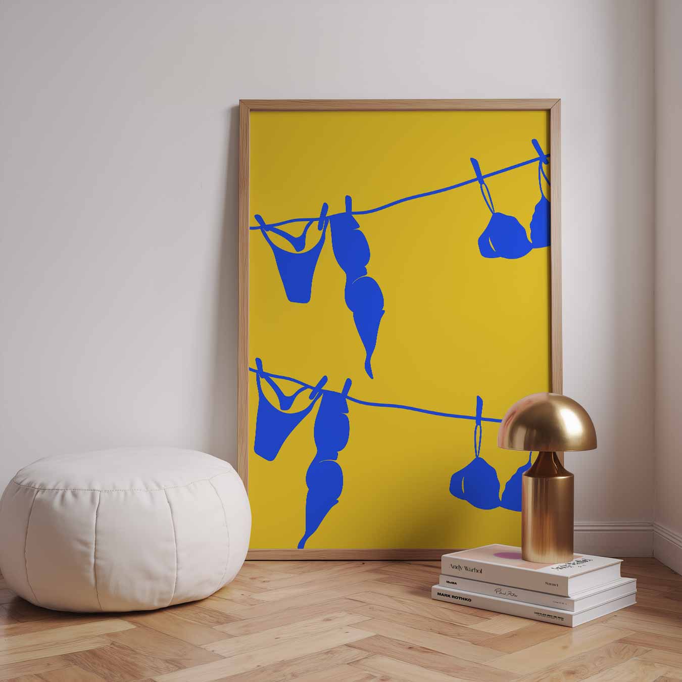 Vrolijk Lingerie aan de Lijn Poster-WallArtistic