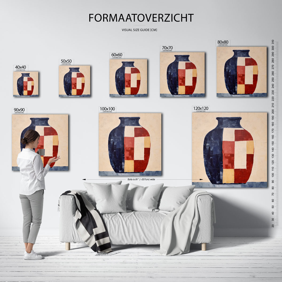 Vaas met geometrische patronen Poster