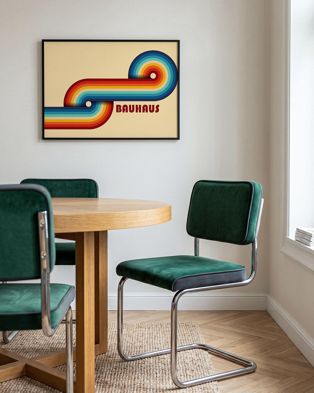 Kleurrijke lijnenspel Poster