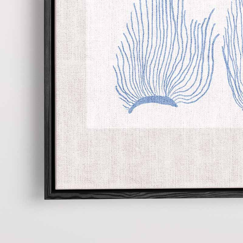 Blauwe Zeeplanten Illustratie Kunstwerk-canvas-dibond-plexiglas-wanddecoratie-WallArtistic