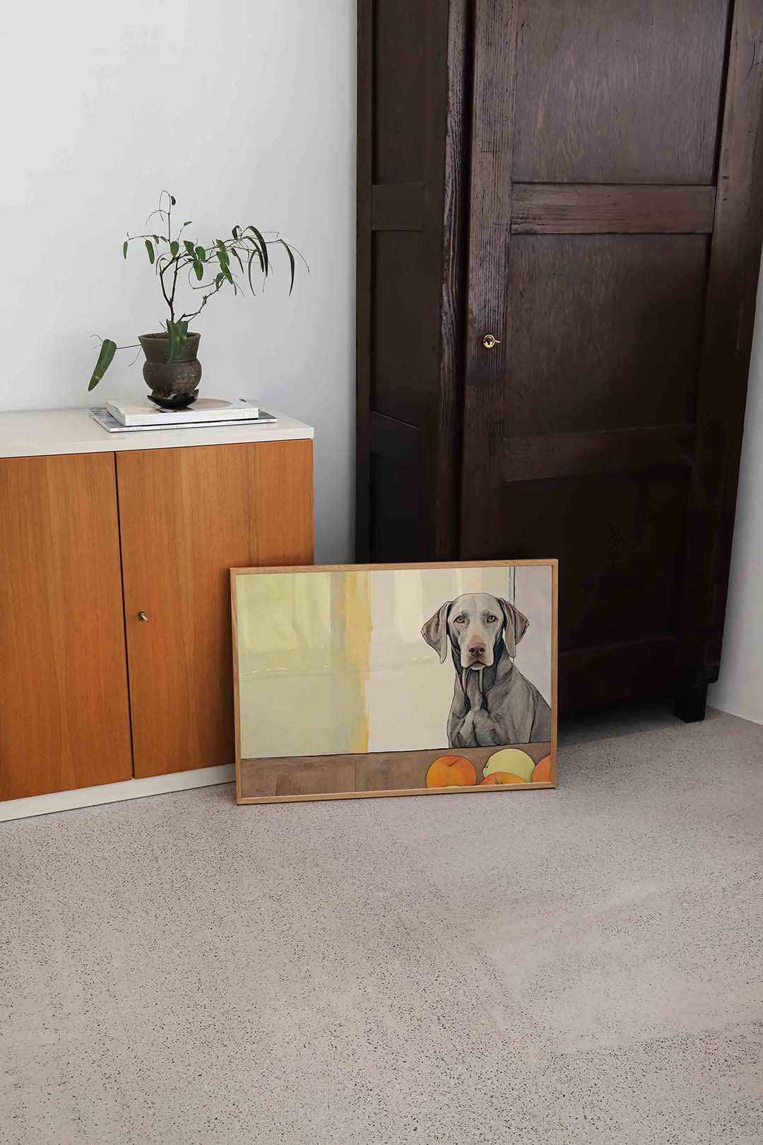 Hond met fruit Poster