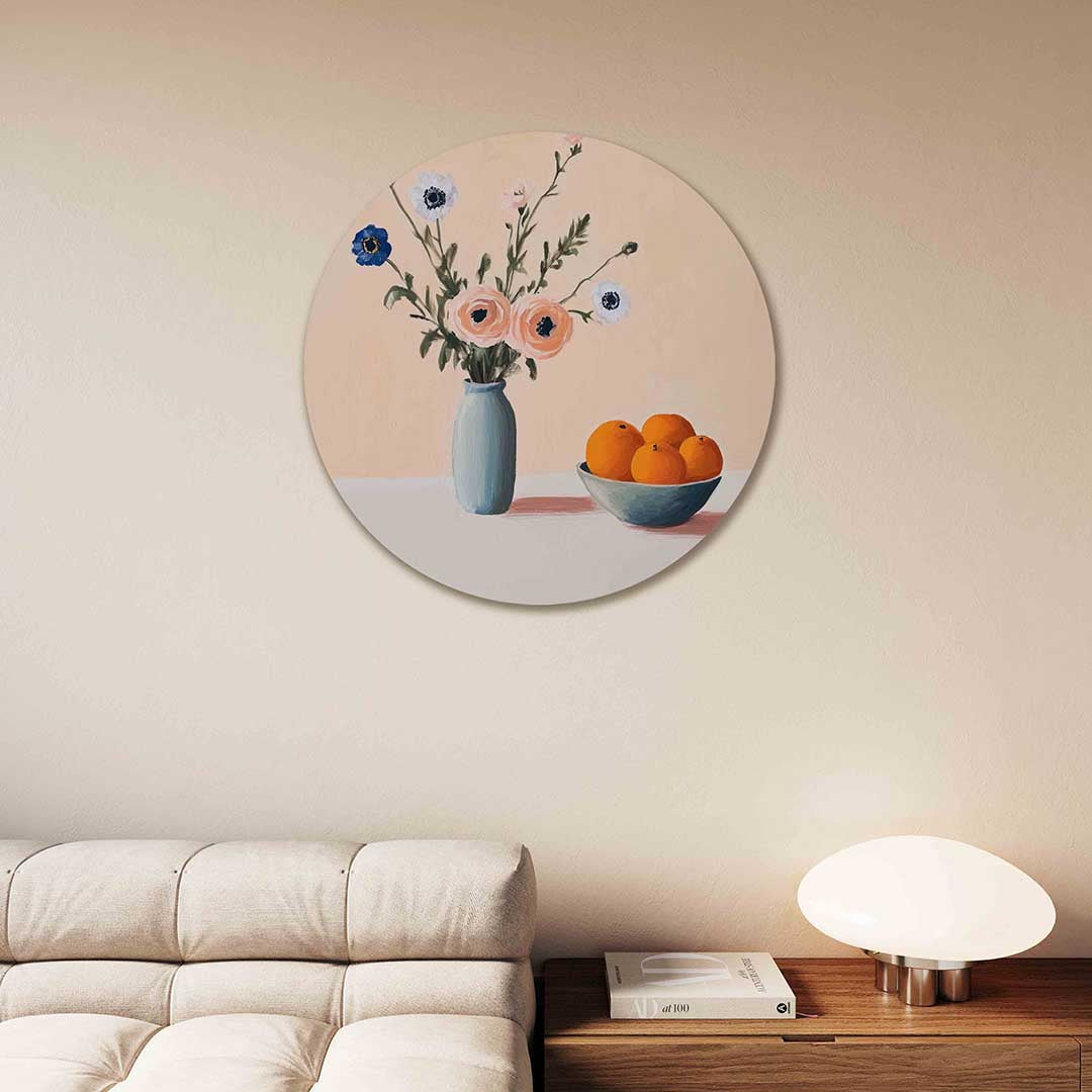 Bloemen en fruit Muurcirkel