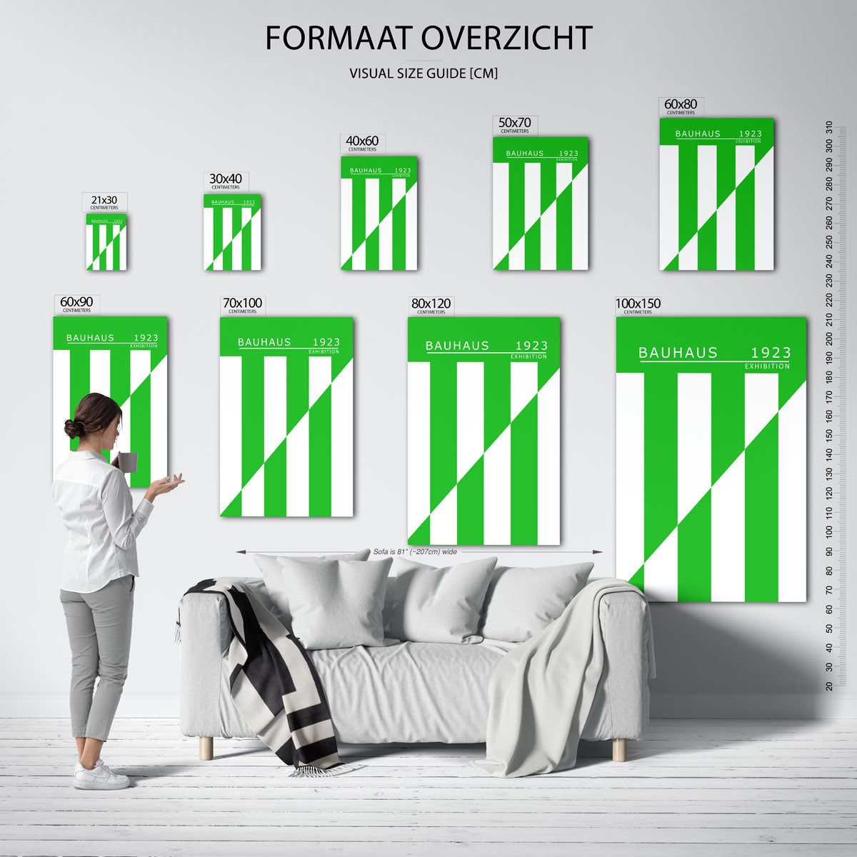 Groene lijnenspel Poster