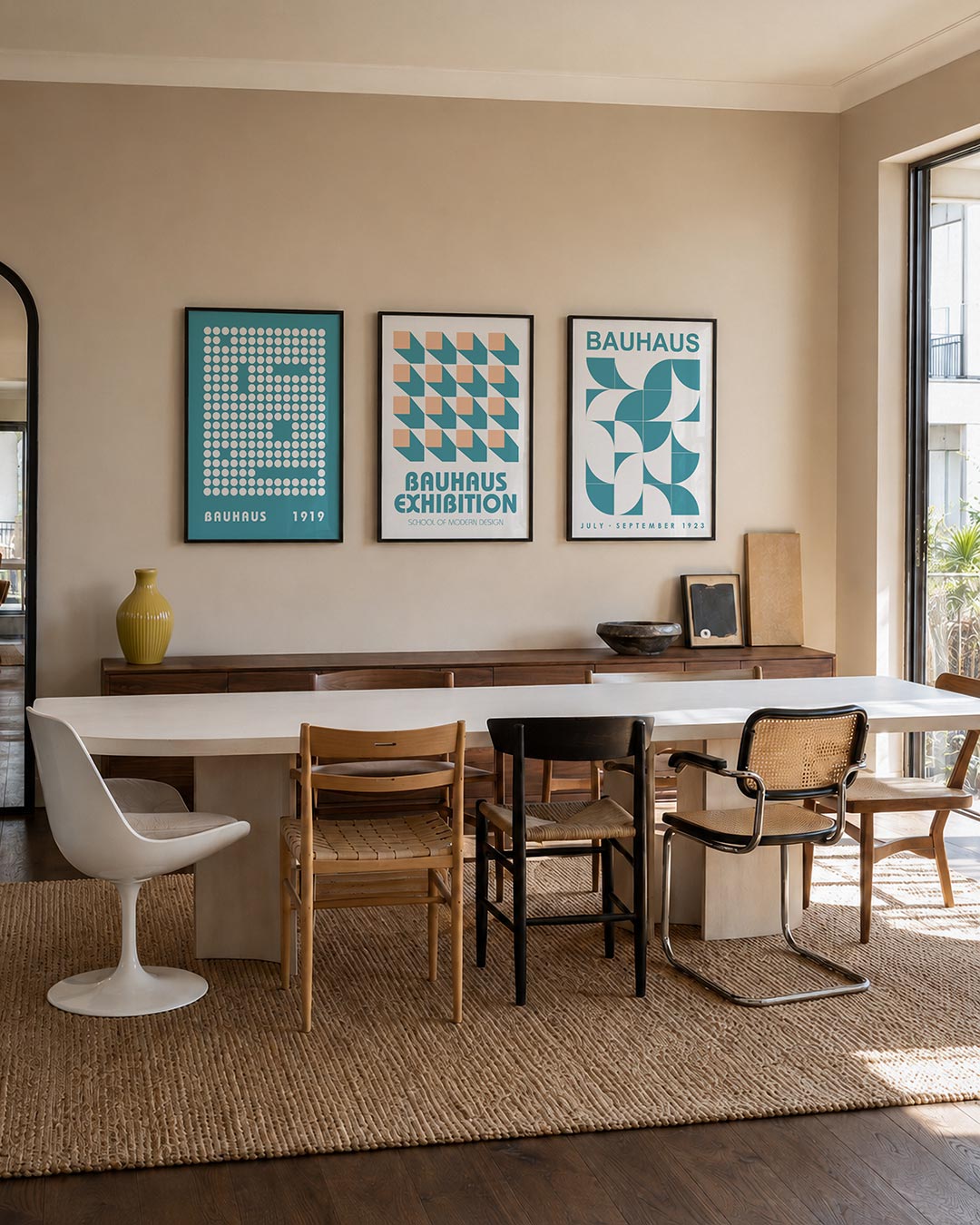 Cirkelpatroon en blauw Posterset