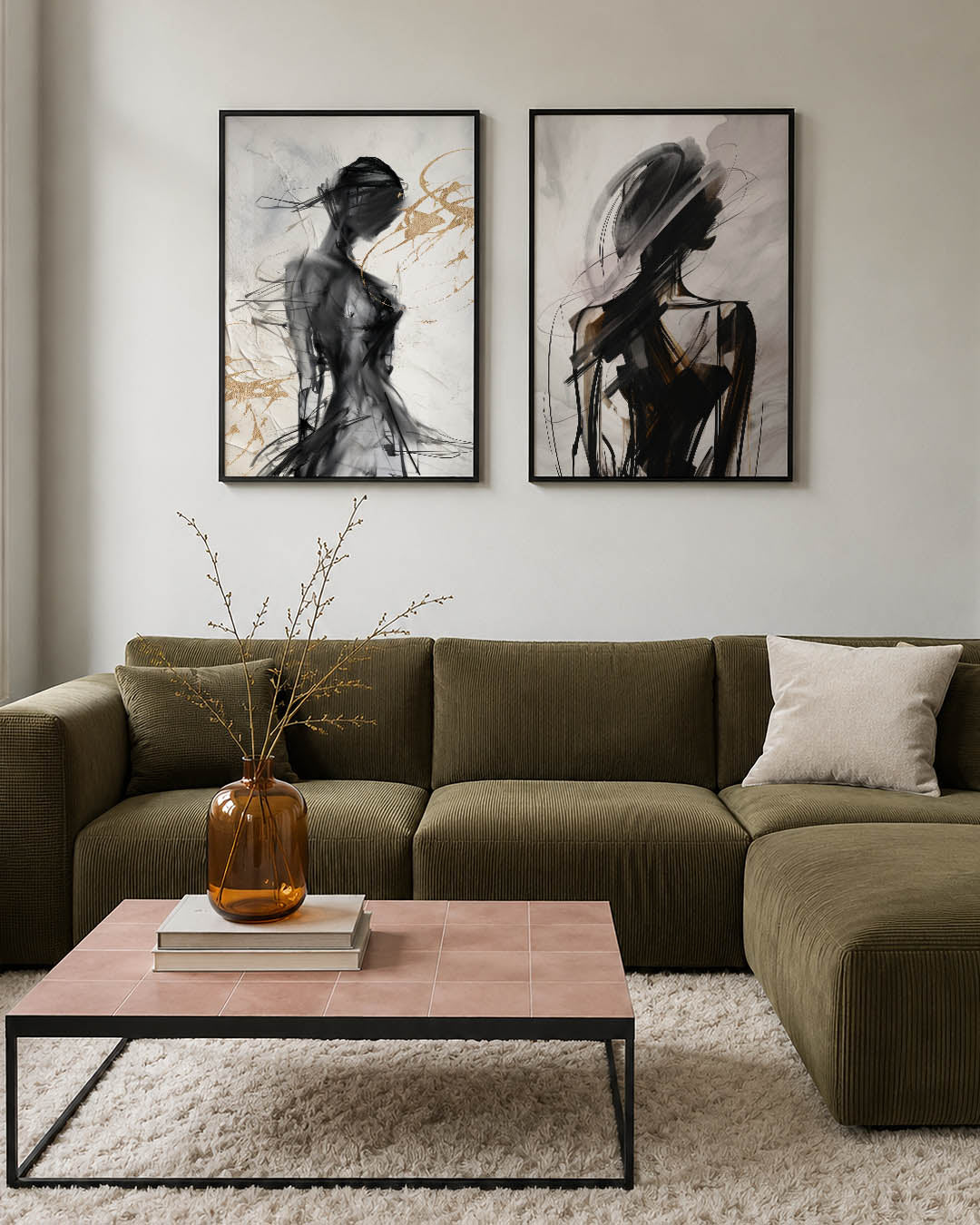 Zwart en goud vormen Posterset