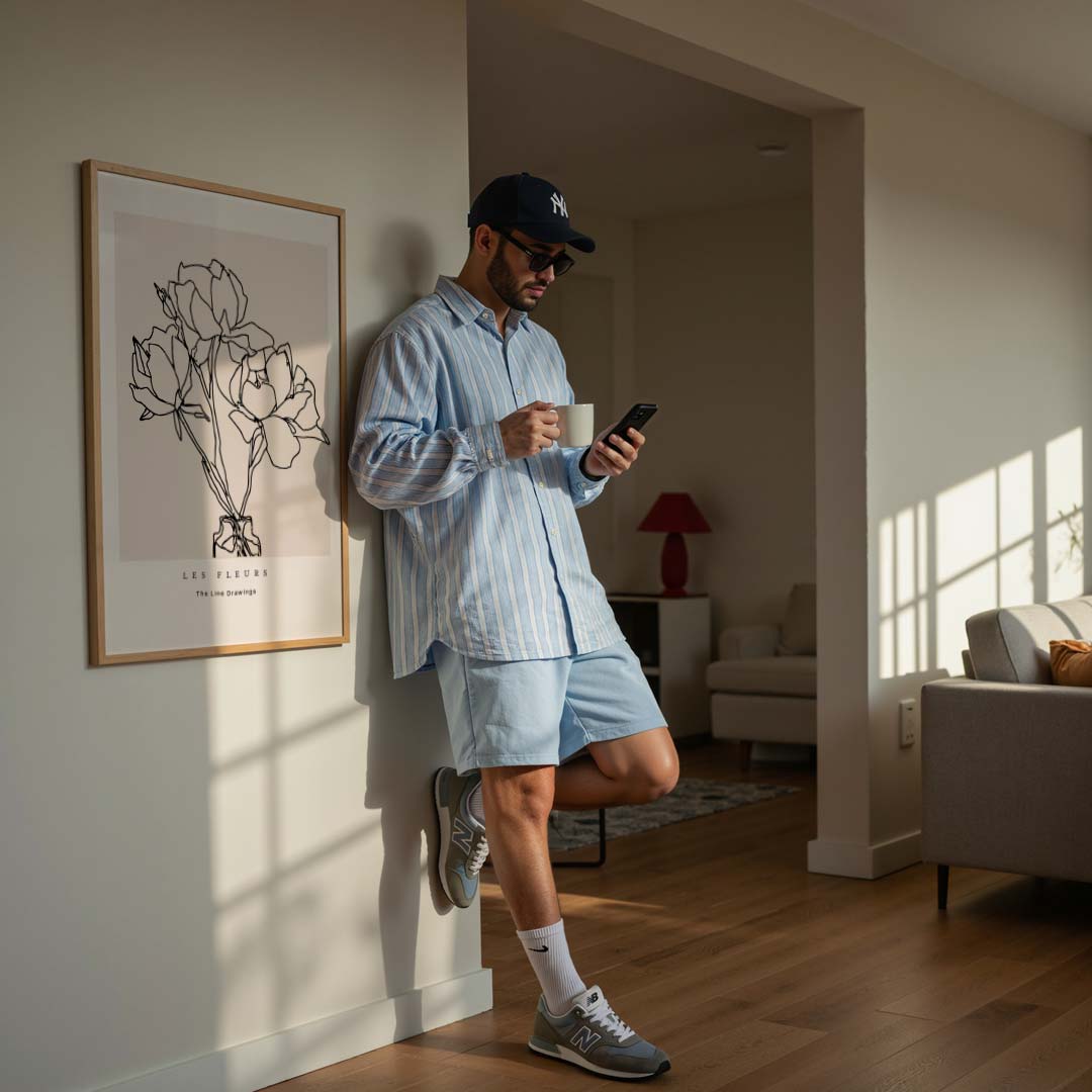 Elegante Bloemen Lijntekening Poster-WallArtistic
