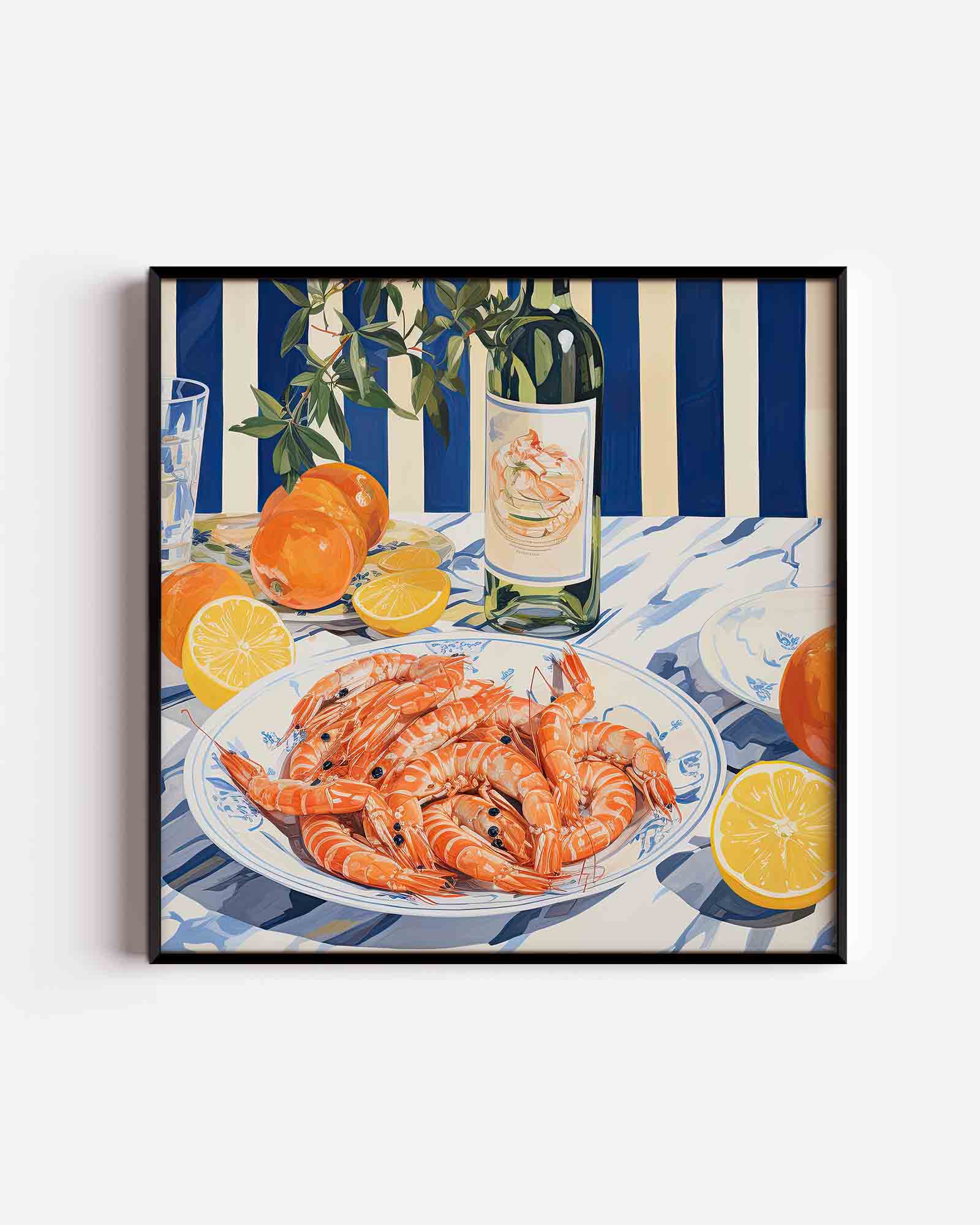 Garnalen en citrus Poster