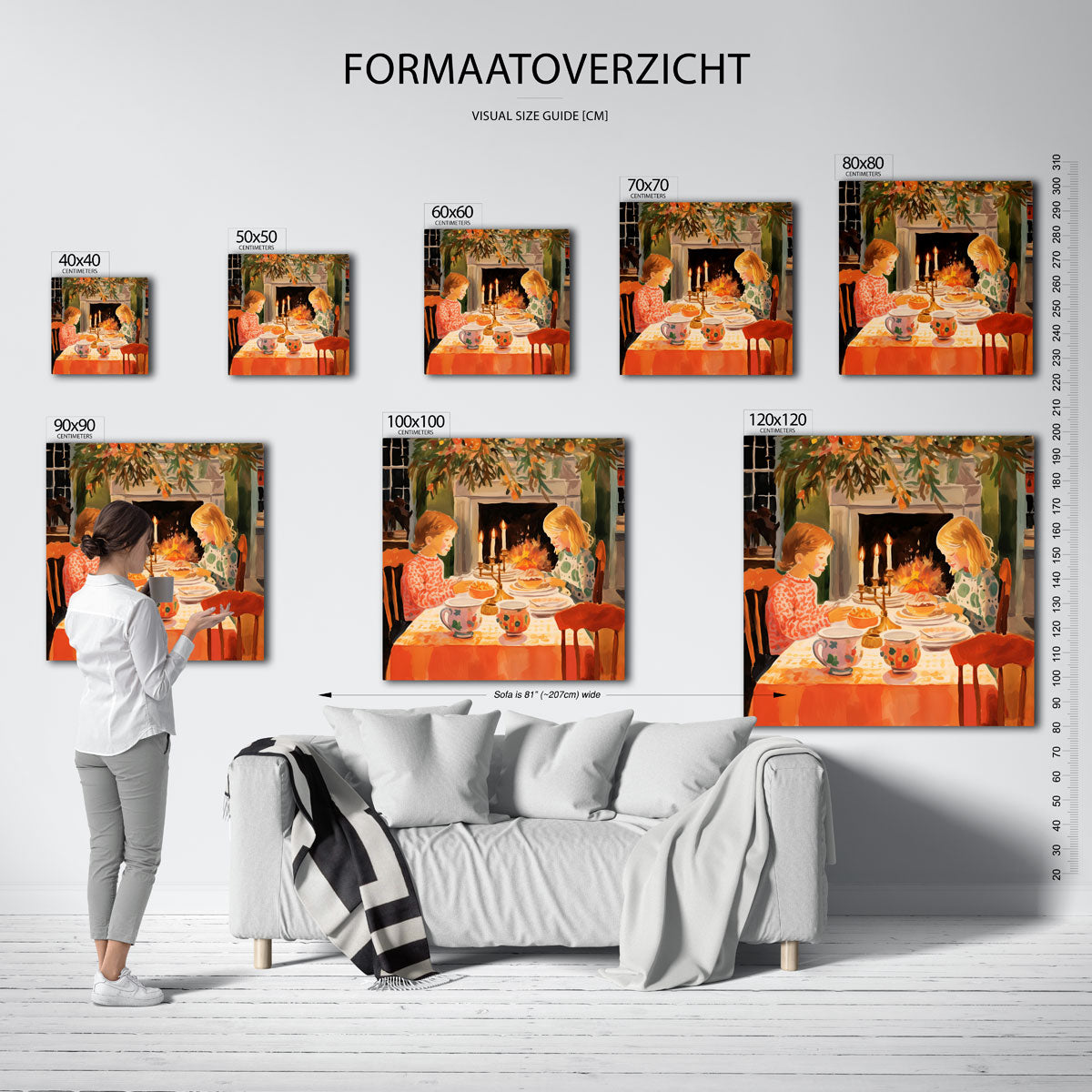 Kinderen bij open haard Poster