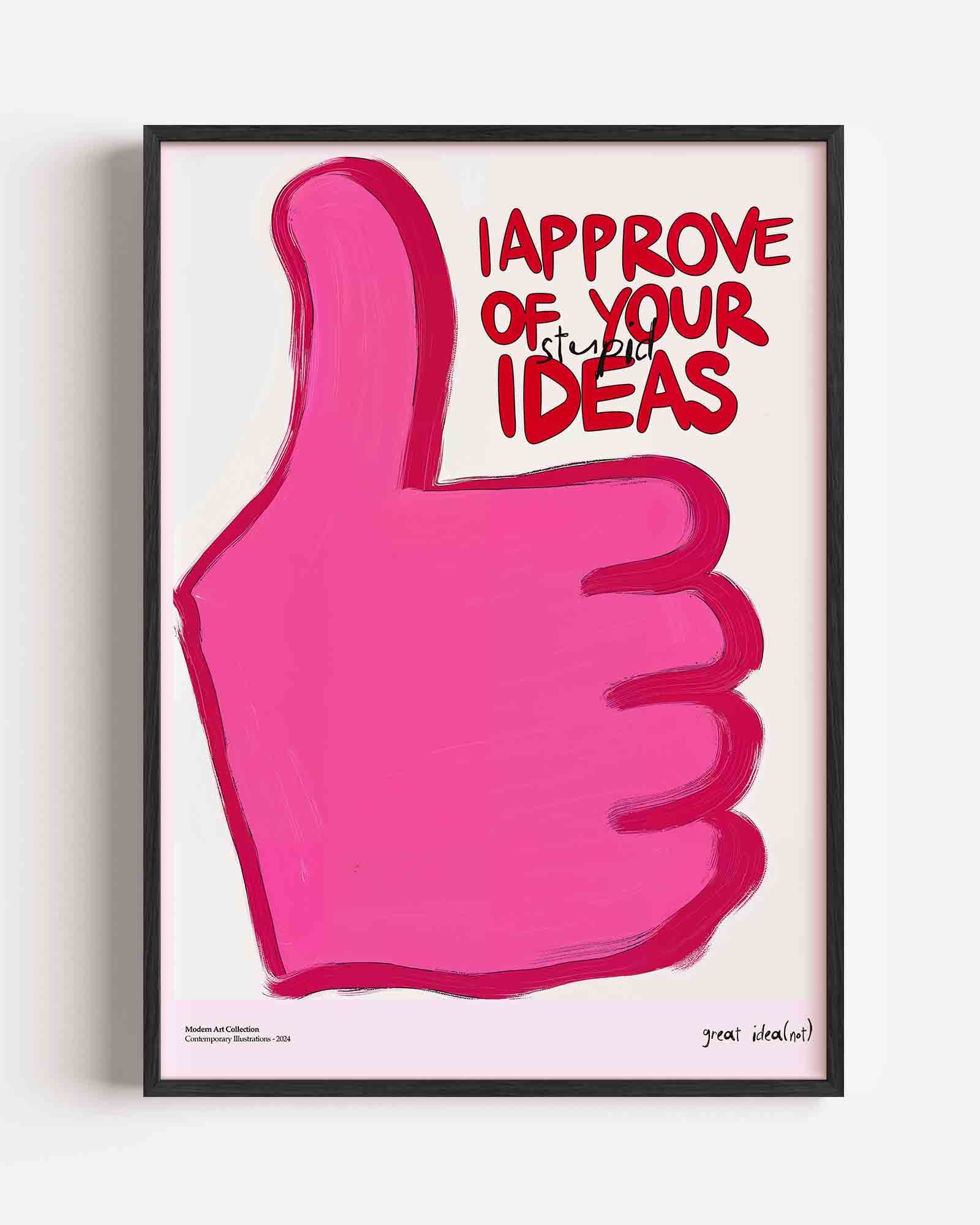 Roze duim omhoog Poster