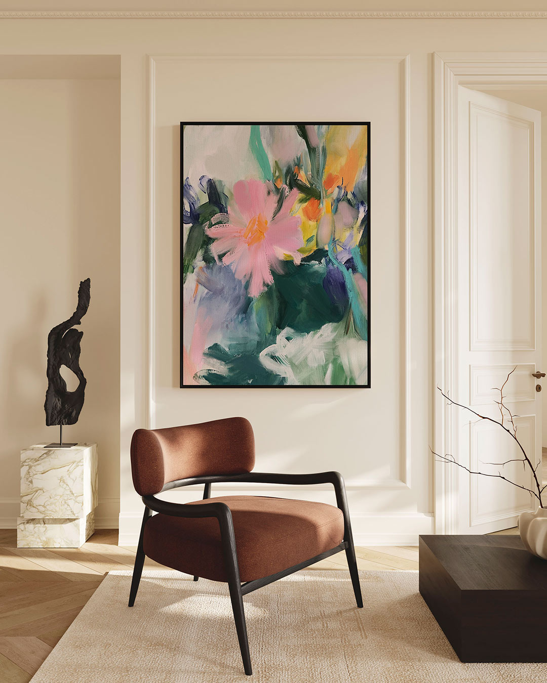 Kleurrijke bloemexpressie Kunstwerk