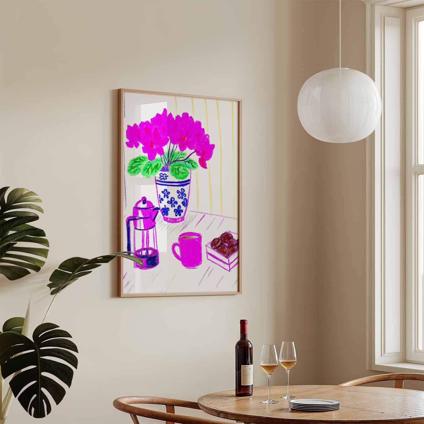 Gezellige Koffiehoek in Bloei Poster-WallArtistic