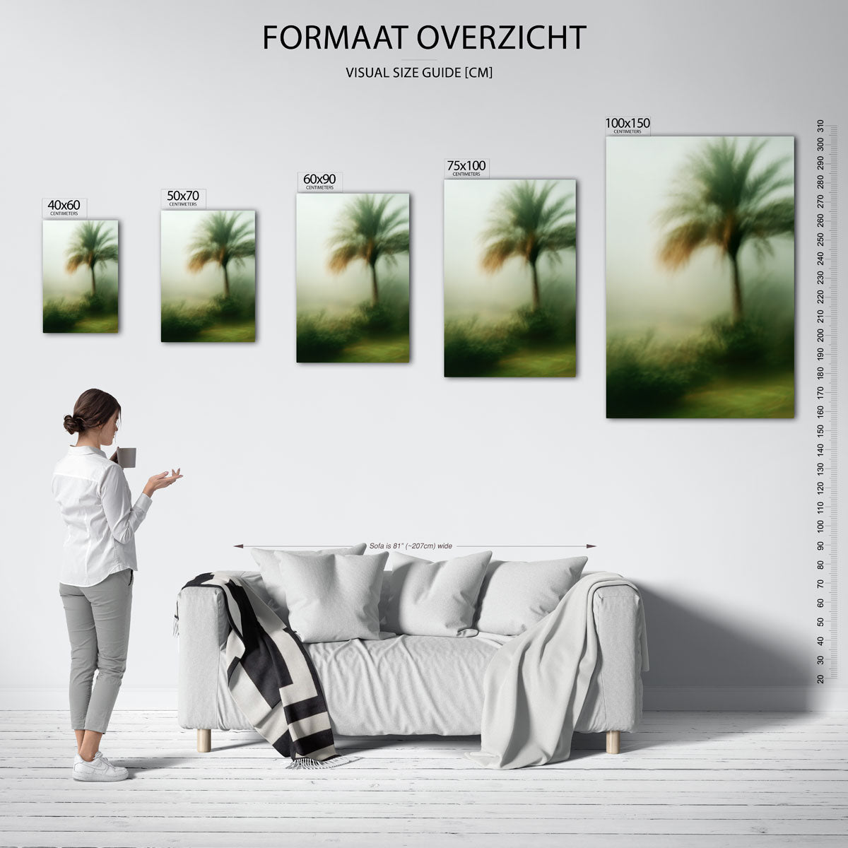 Vervagende palm Kunstwerk