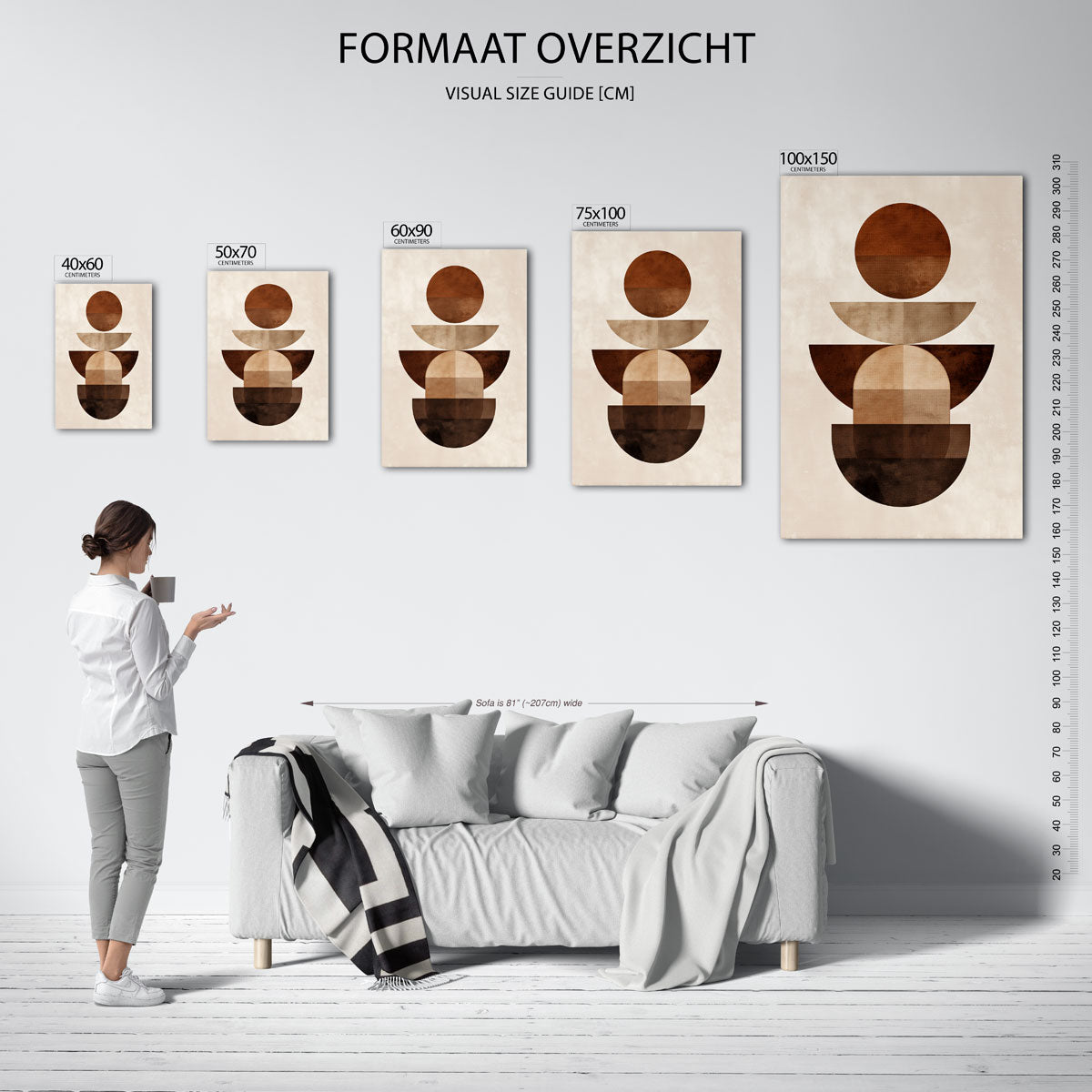 Geometrische vormen compositie Kunstwerk