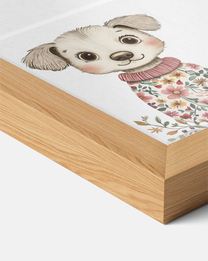 Schattige Puppy met Bloemen Trui Poster-WallArtistic