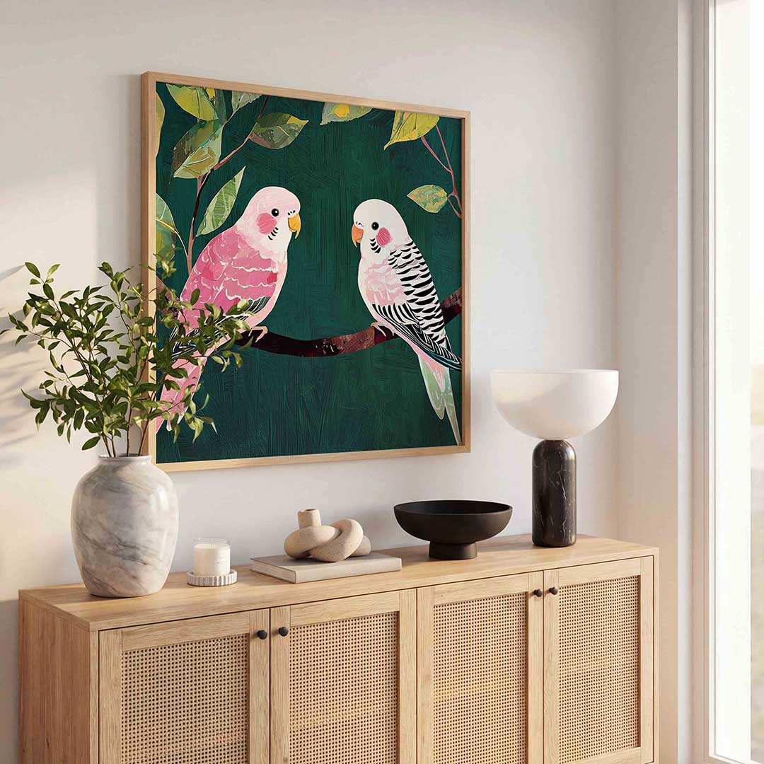 Twee parkieten Poster