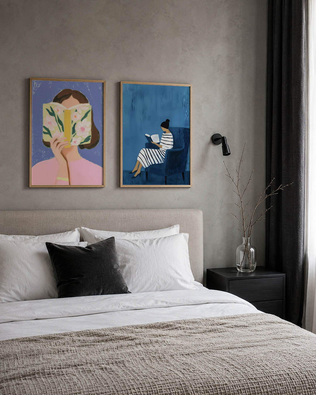 Bloemen en lezen Posterset