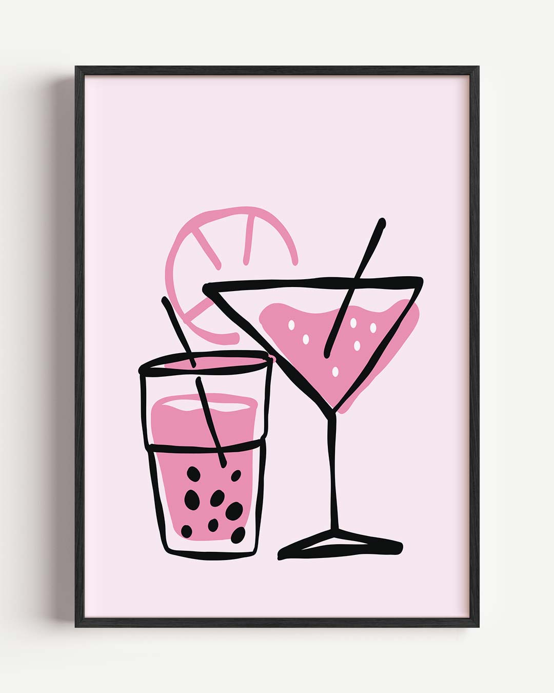 Tropische Cocktail Illustratie Poster-WallArtistic
