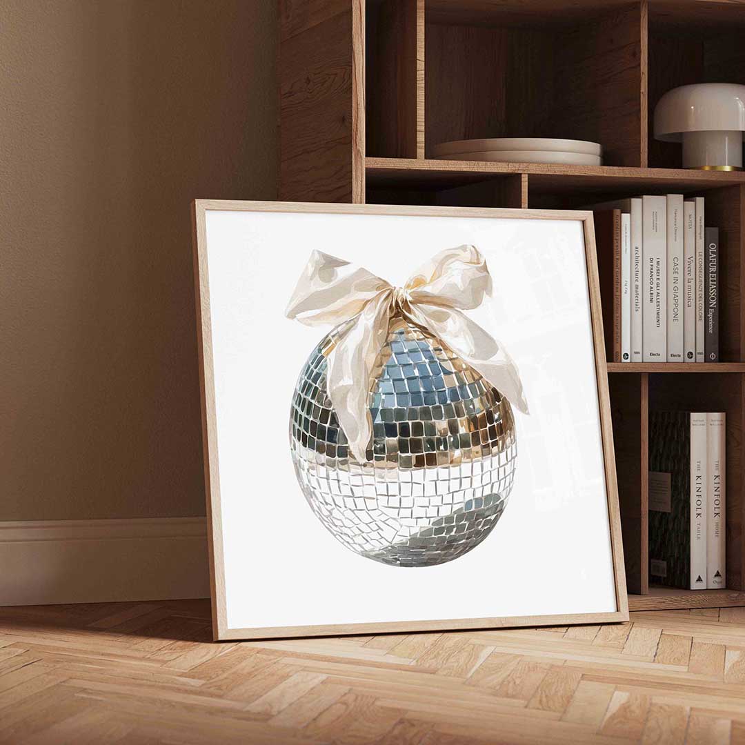 Disco bal met strik Poster