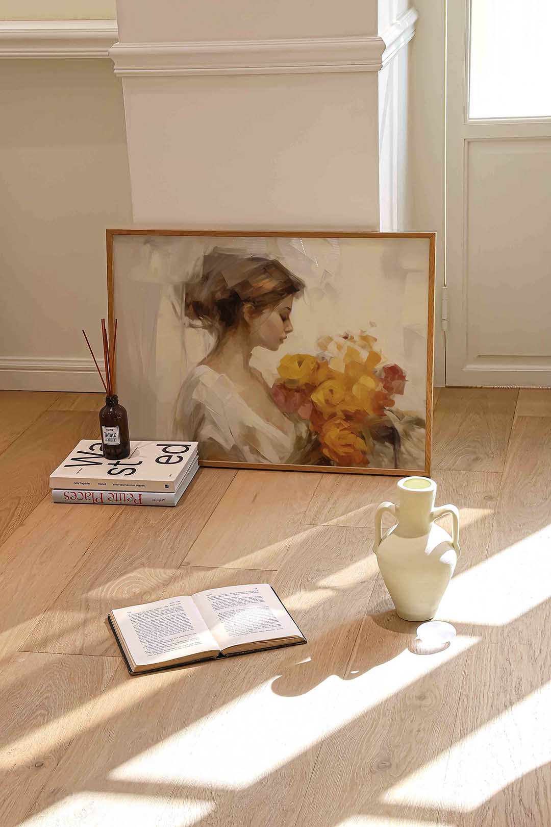 Vrouw met bloemen Poster