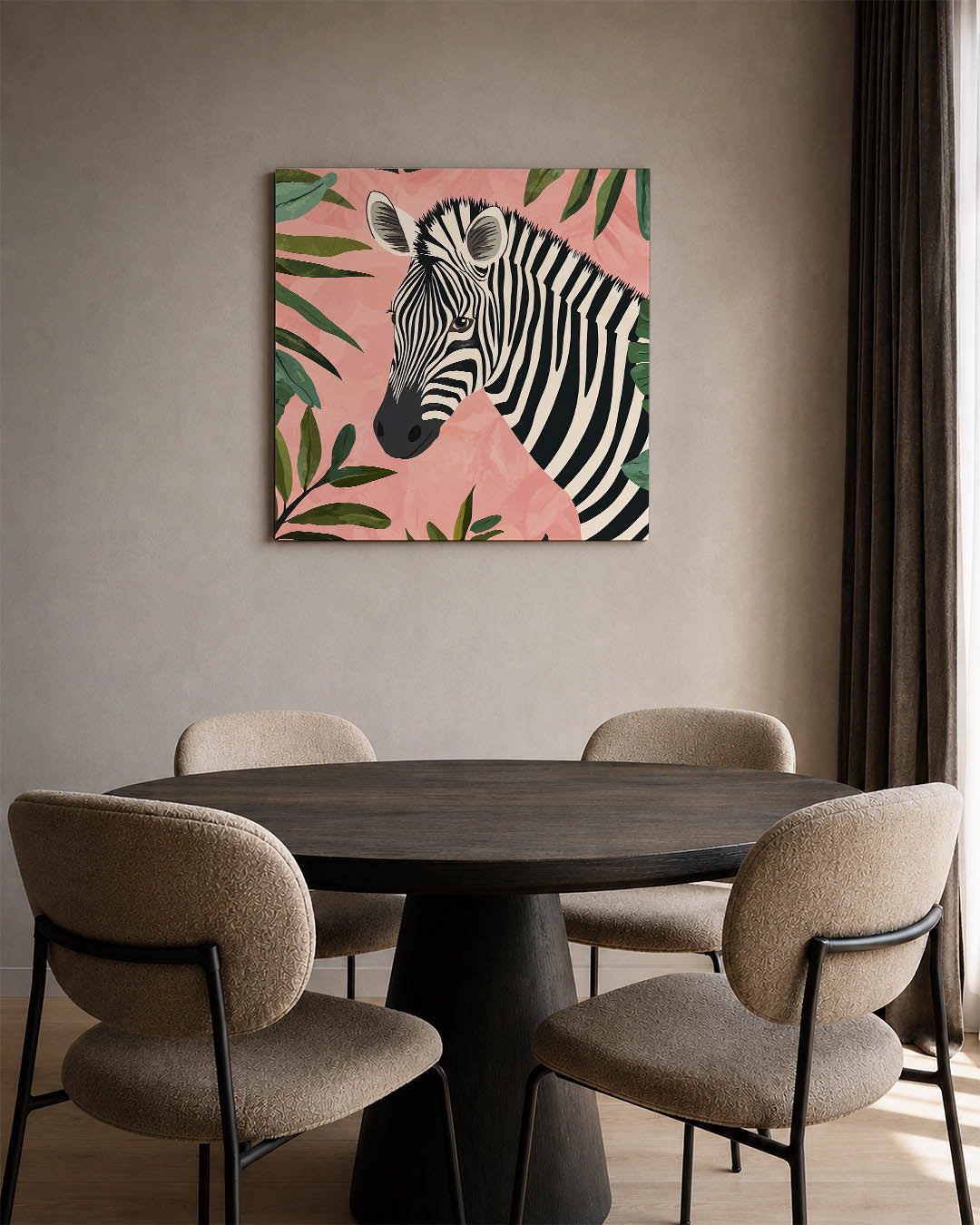 Zebra met bladeren Kunstwerk