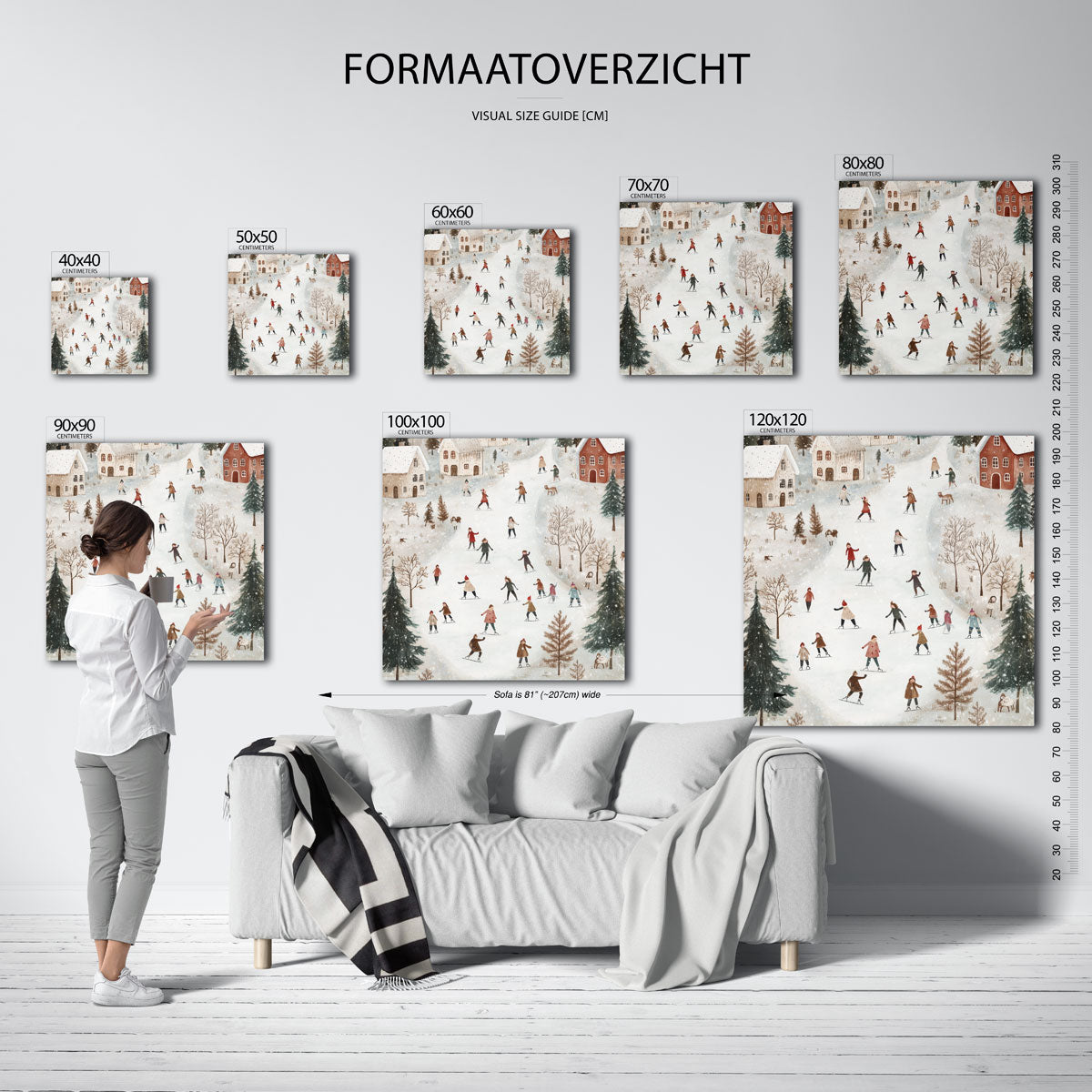 Winterse schaatsscene Poster