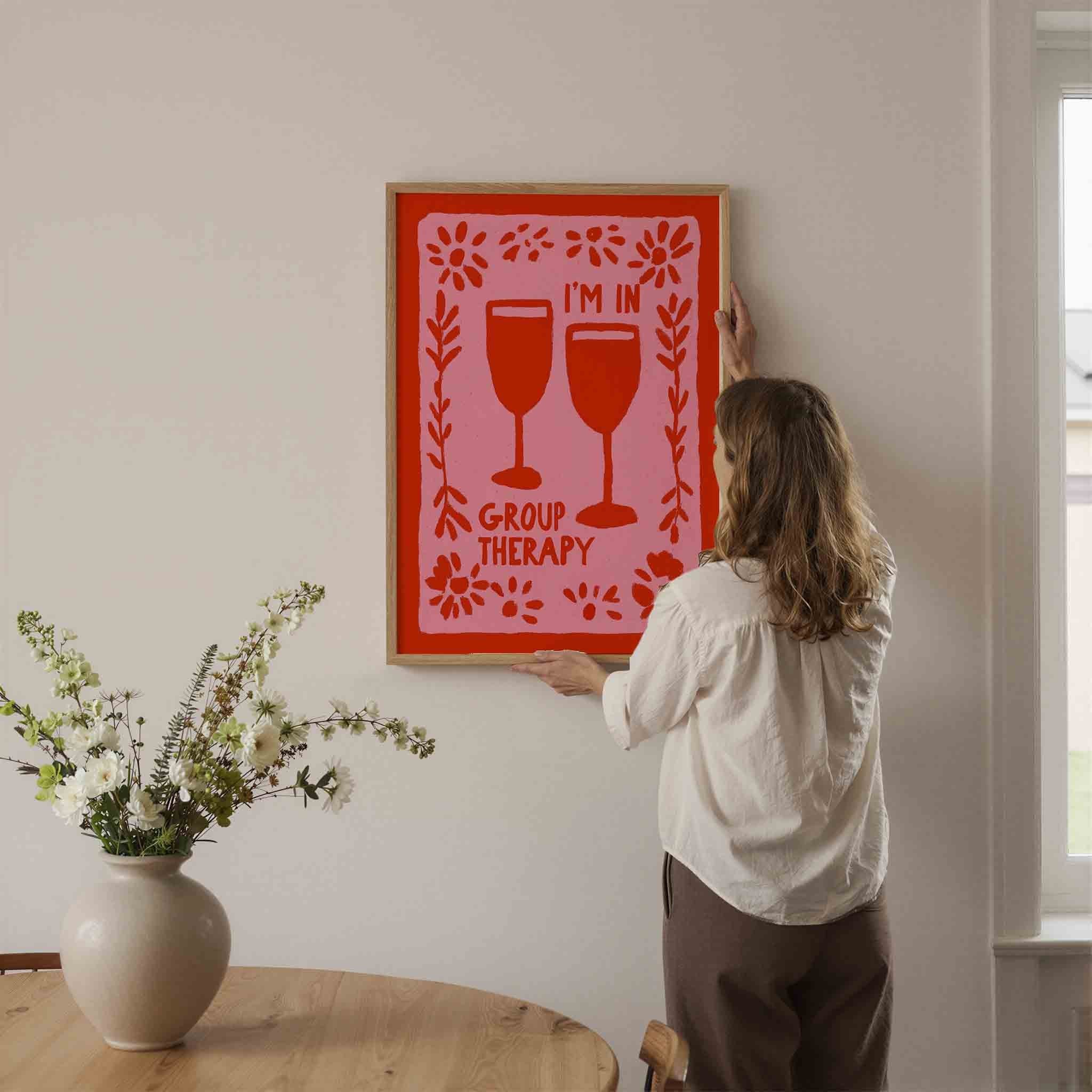 Twee wijnglazen en tekst Poster
