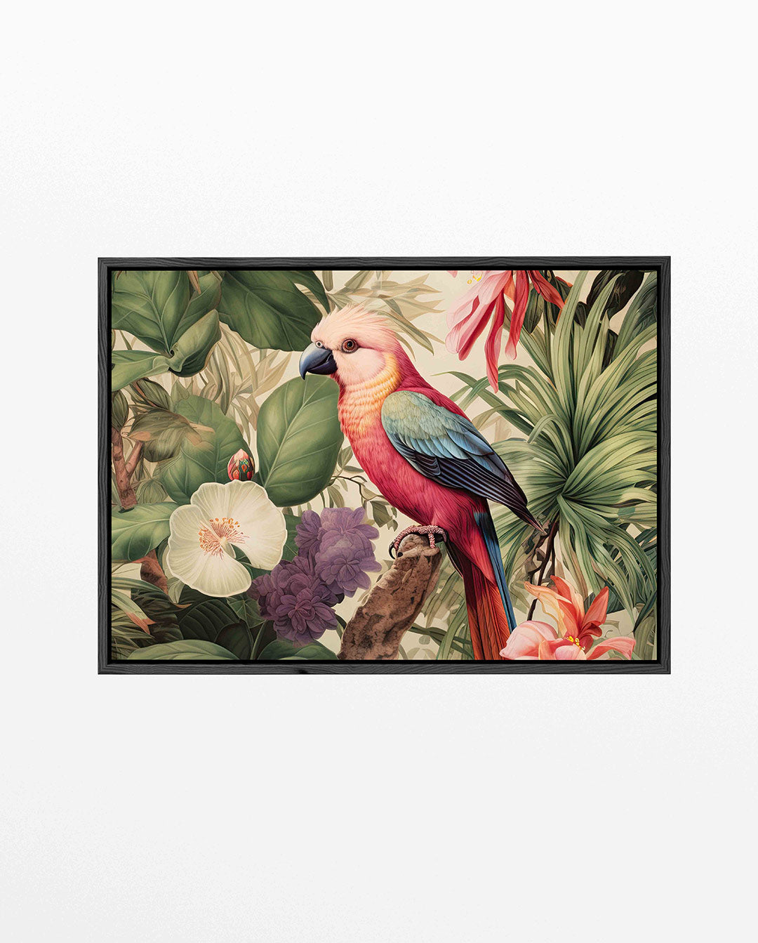 Exotische vogel en bloemen Kunstwerk