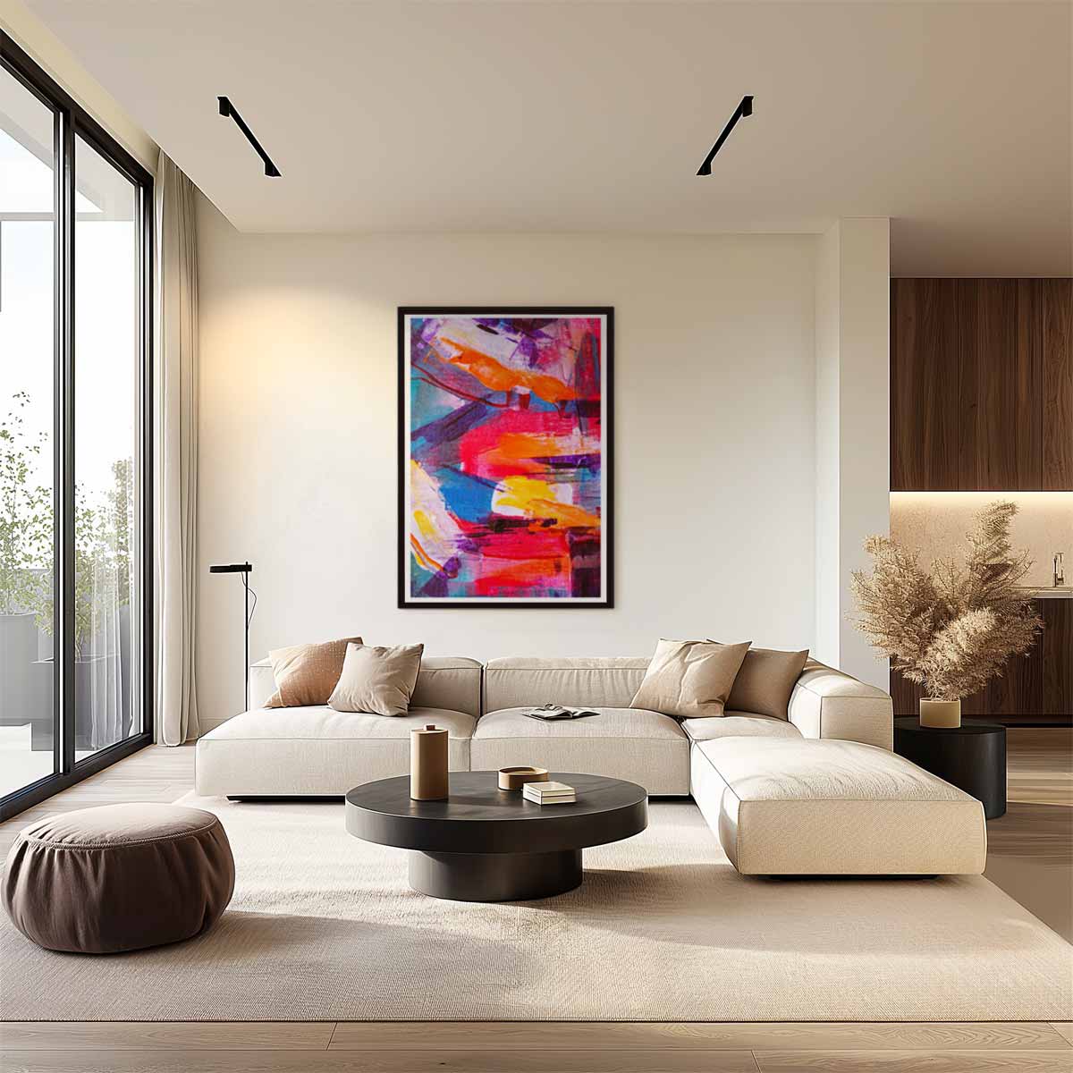 Kleurenexplosie Abstract Kunstwerk-canvas-dibond-plexiglas-wanddecoratie-WallArtistic