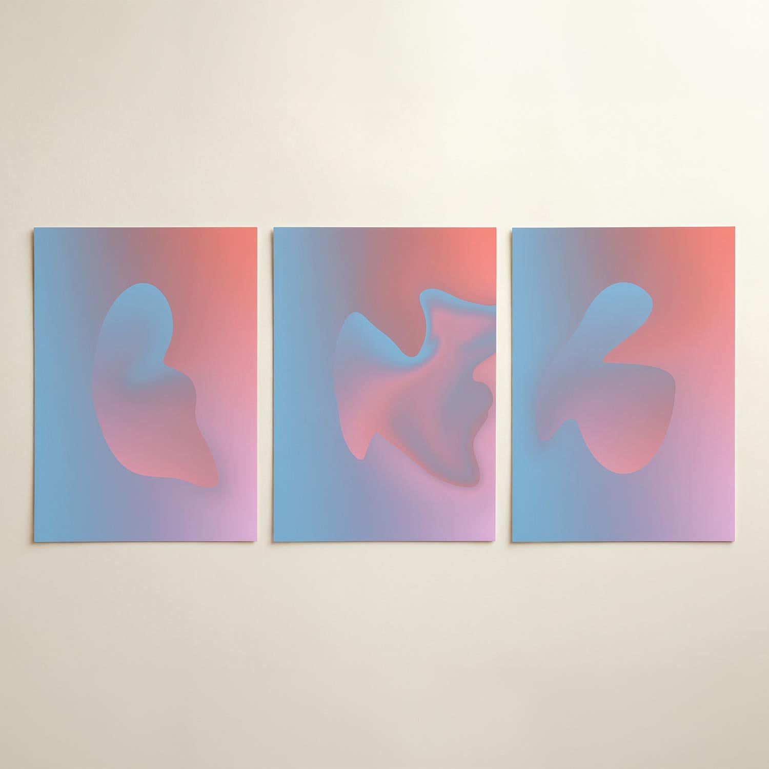 Vloeiende kleurvlakken Posterset