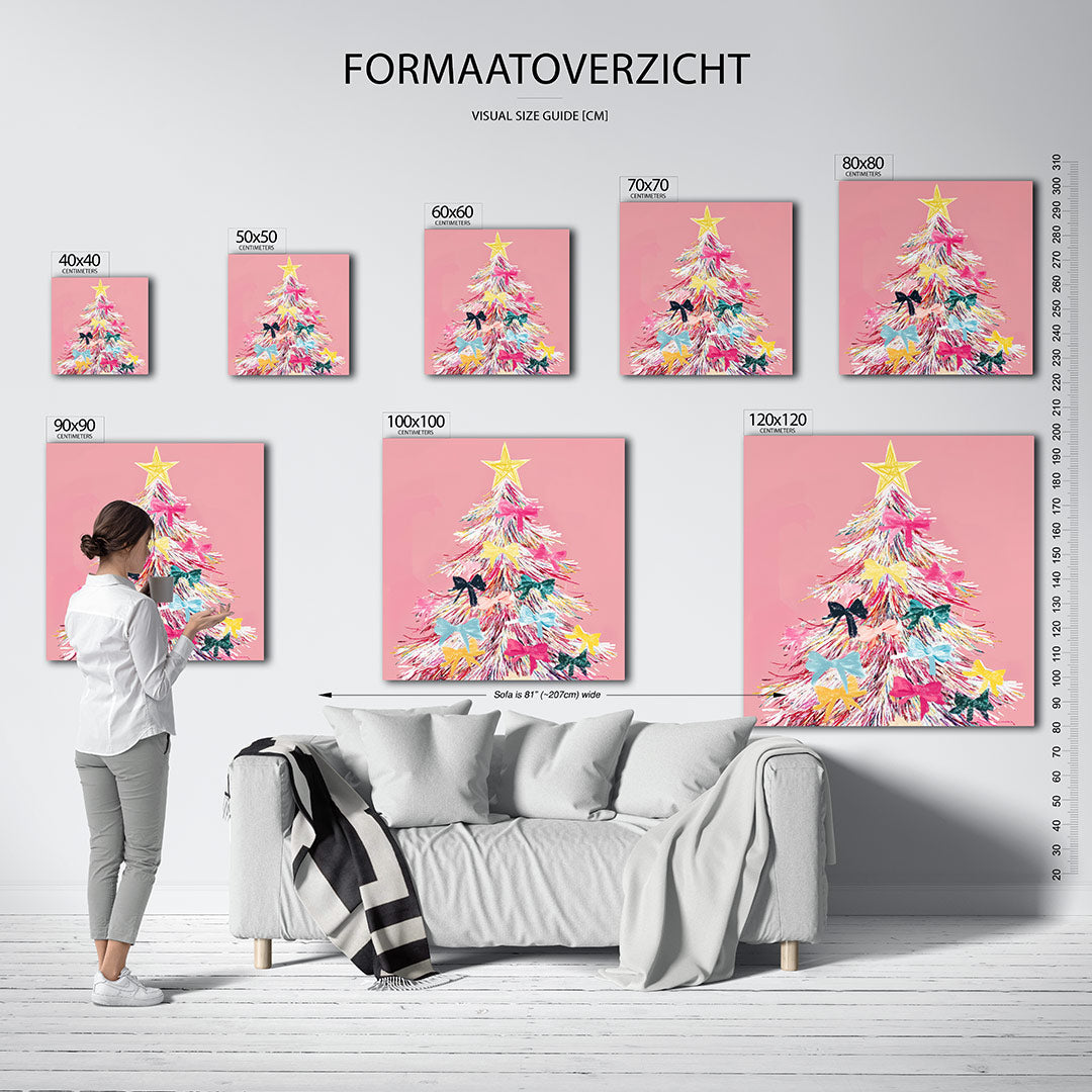 Kleurrijke kerstboom Kunstwerk
