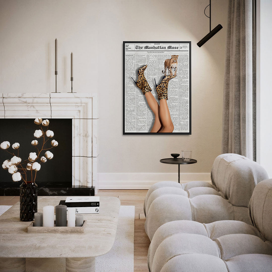 Luipaard en schoenen Kunstwerk